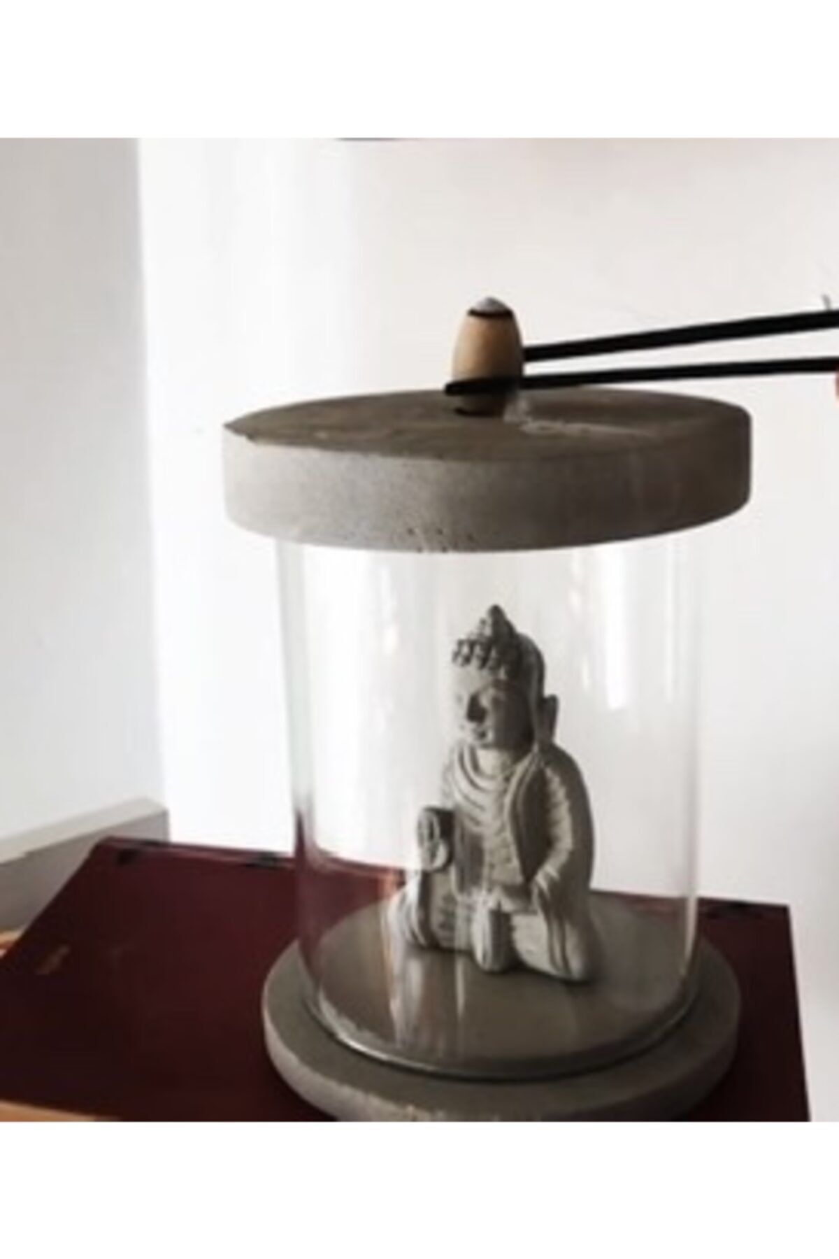 Tasarım Buddha Geri Akış Tütsülük Gri
