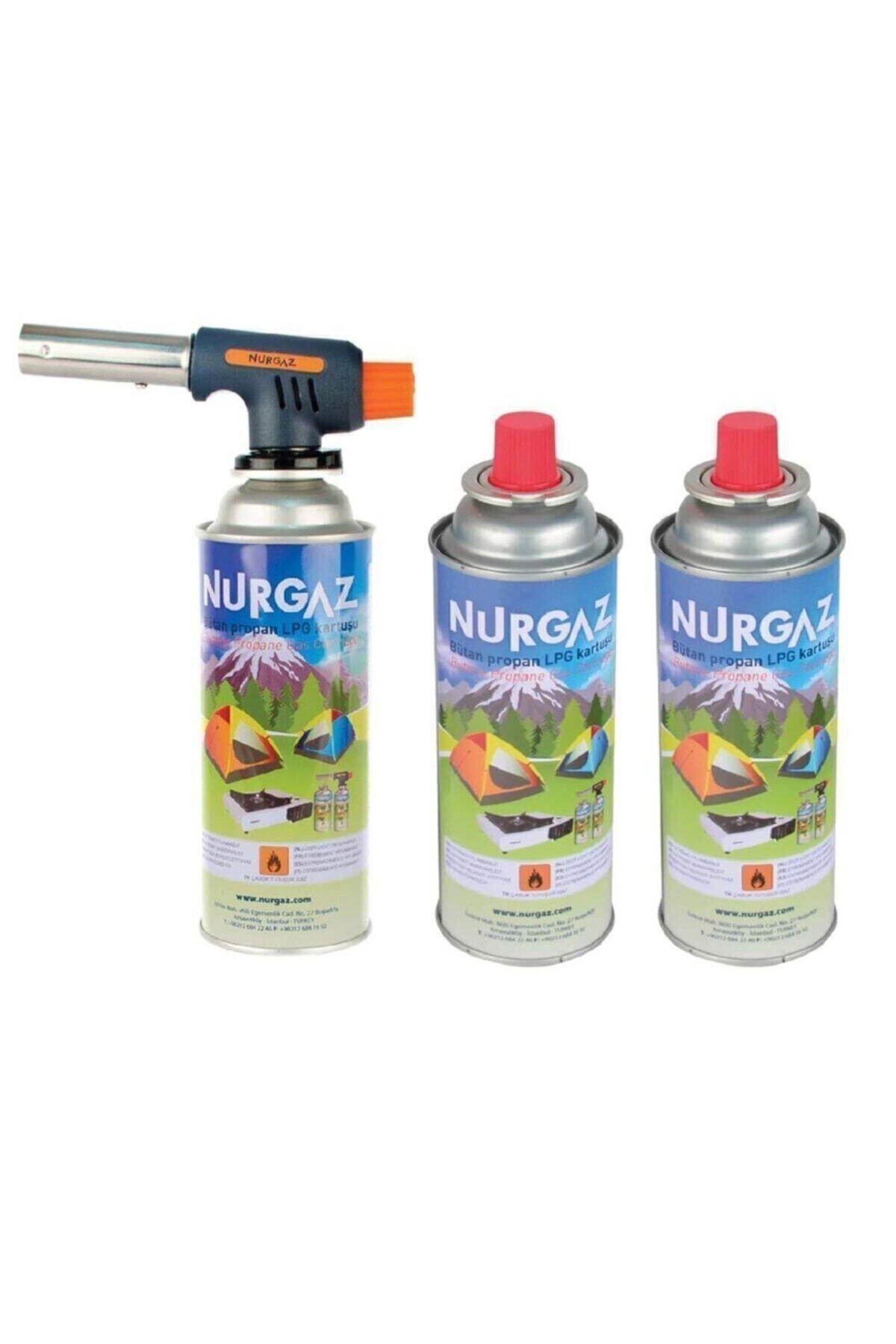 NURGAZ 3 Adet 220gr Kartuş Tüp Turbo Torch Pürmüz