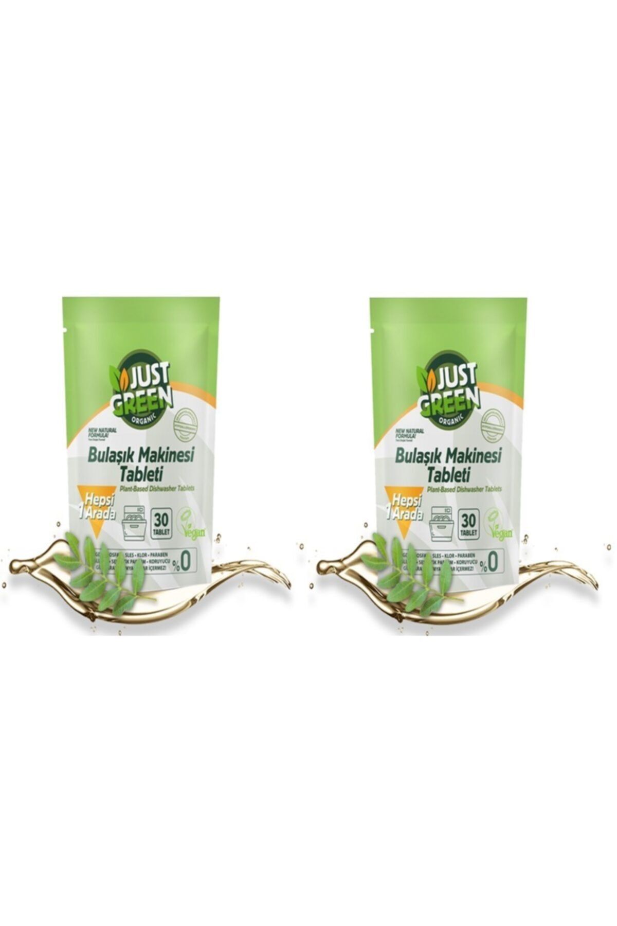 Just Green Organic Bulaşık Makinesi Tableti 30'lu 480 G X 2 Adet 60 Yıkama