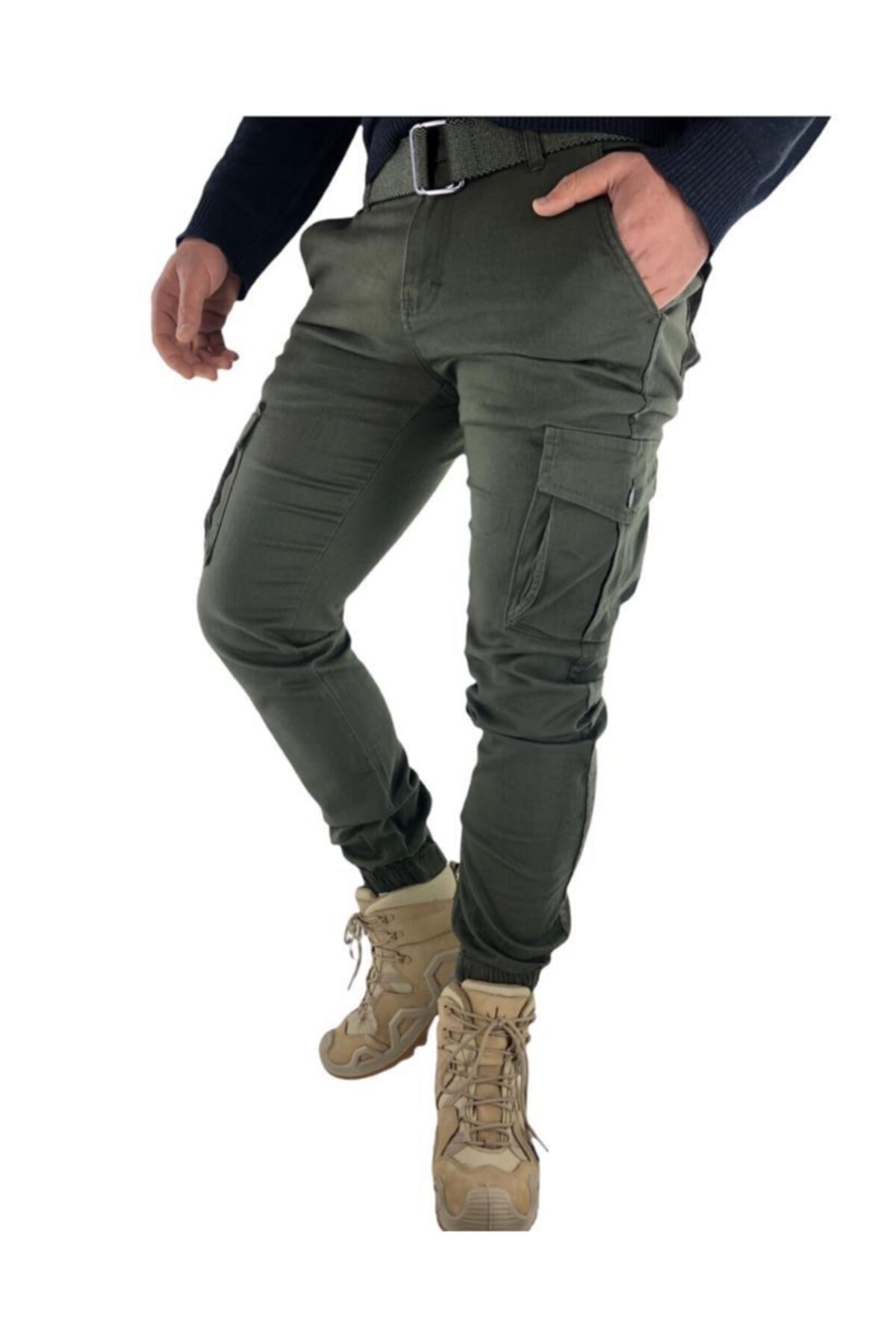 KOCA AV PAZARI Erkek Haki Desen Kargo Cep Jogger Pantalon 33 Beden