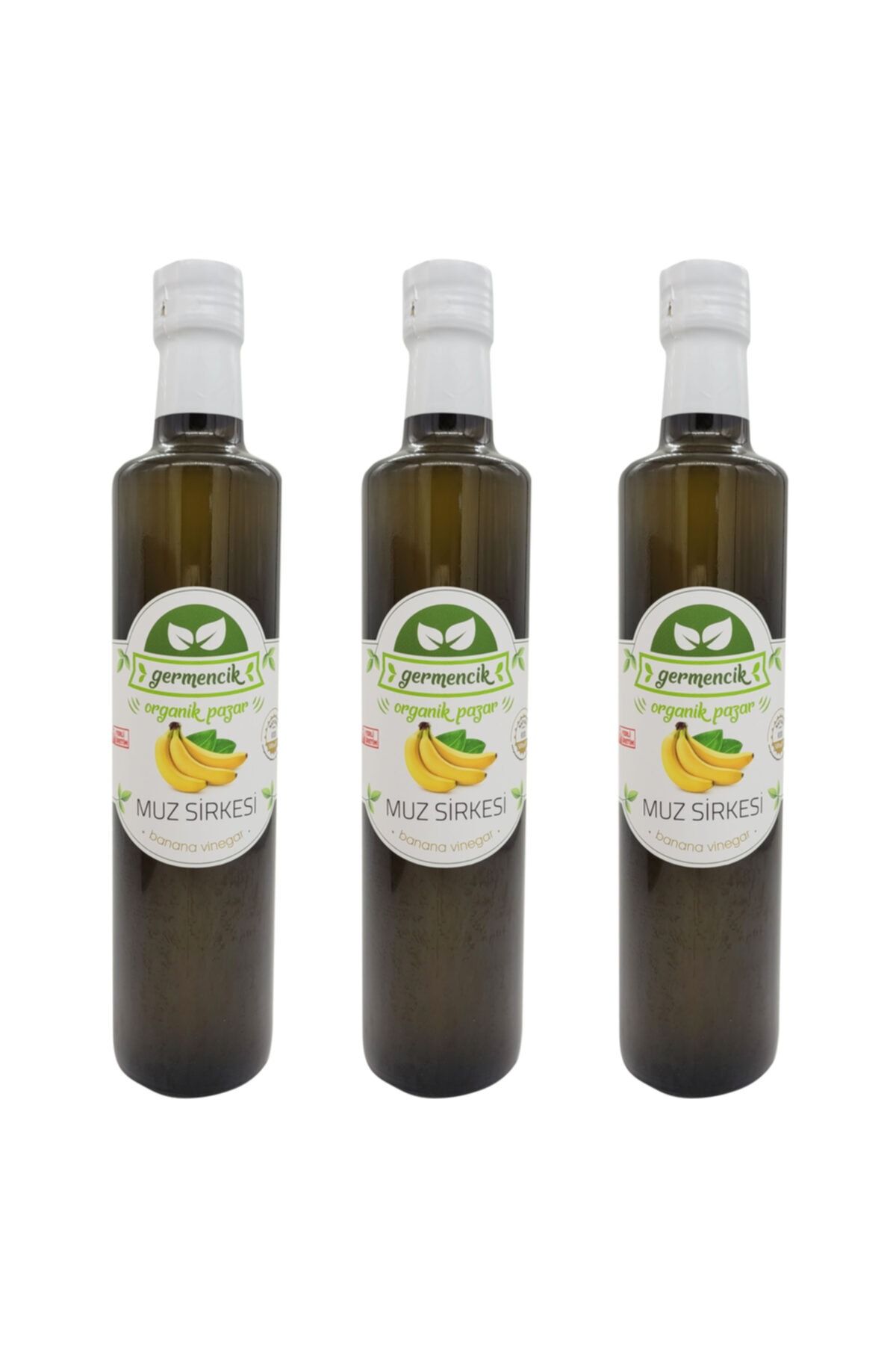 Germencik Organik Muz Sirkesi Paketi (3x500ml) Doğal Fermantasyon -