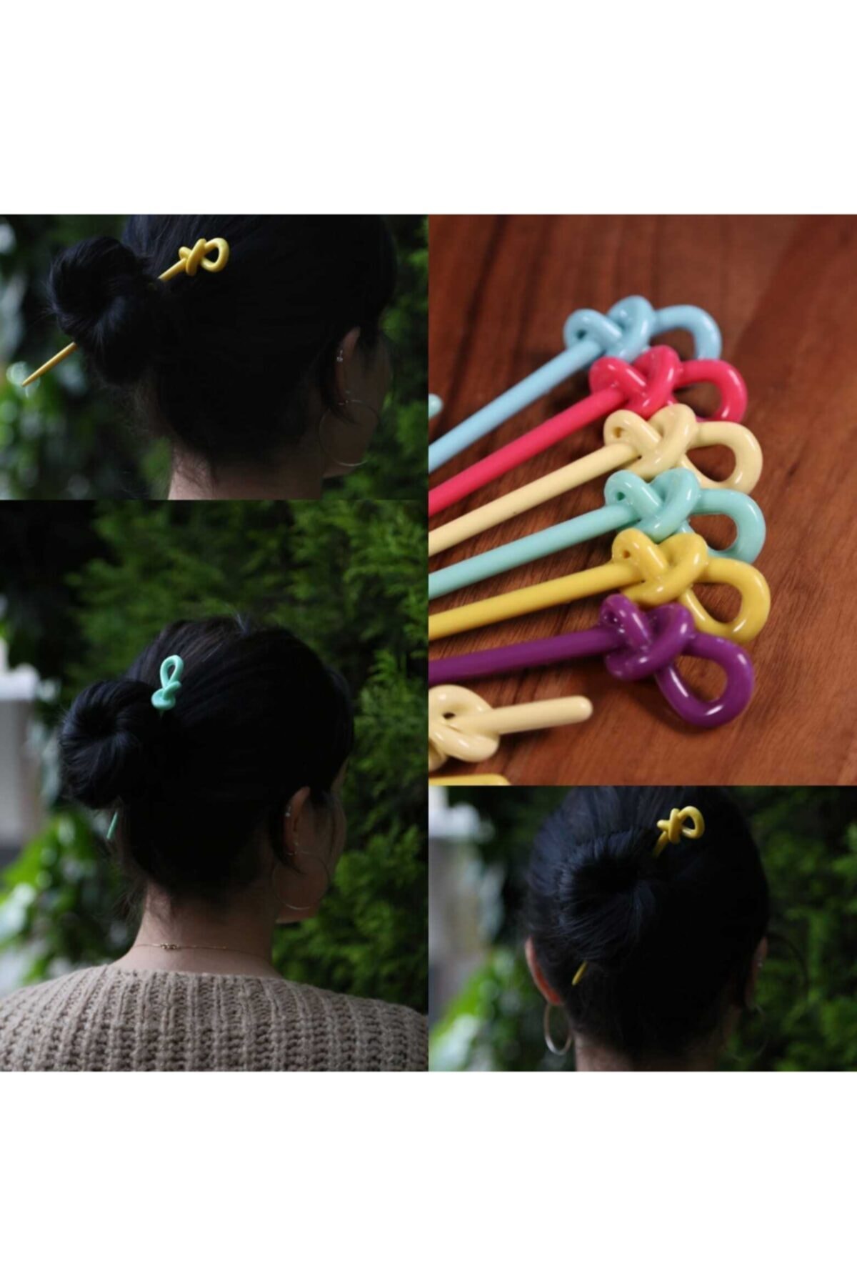 ALYESKA Topuz Tokası Şişi 6 Adet Renkli