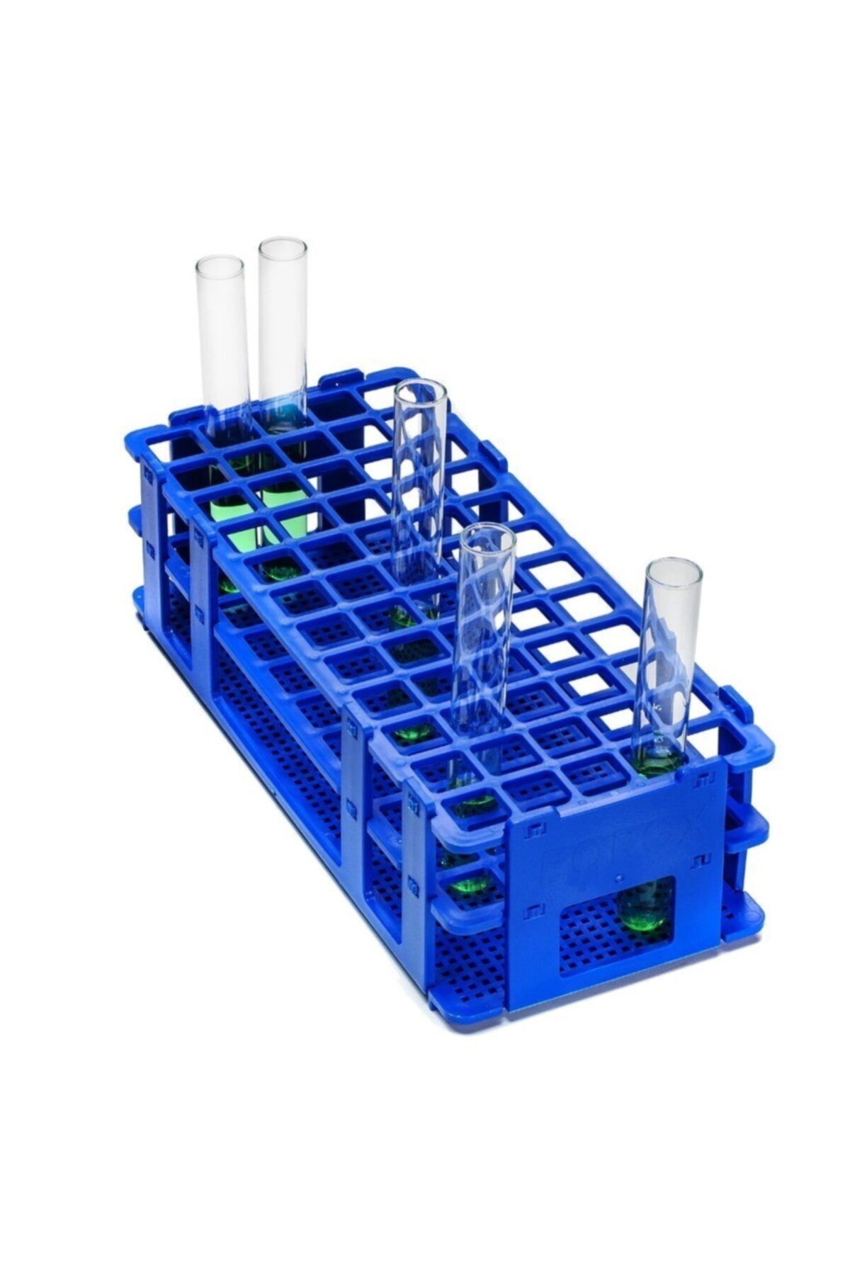 Borox Tüp Standı 60 Tüplük- Deney Tüpü Sporu Plastik Mavi - 16 Mm Çap
