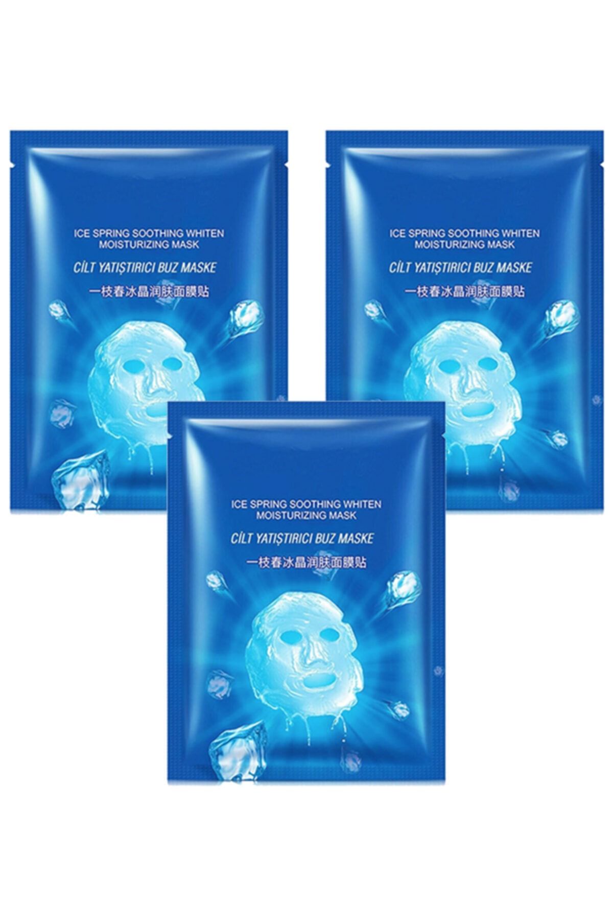 YMR Ice Mask Dermapen Sonrası Nemlendirici Buz Etkili Cilt Bakım Maskesi 3 Adet