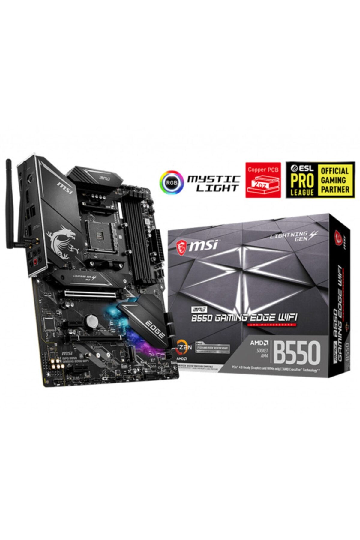 MSI Mpg B550 Gamıng Edge Wıfı Ddr4 5100mhz 1xhdmı 1xdp 2xm.2 Usb 3.2 Atx Am4