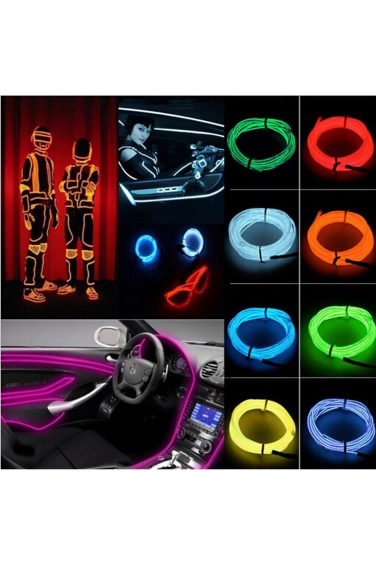 APEXİ Usm Neon Led ( Mavi )araç Içi 2 Metre Ip Led Ip Neon Led Fitilli Torpido Ledi Neon