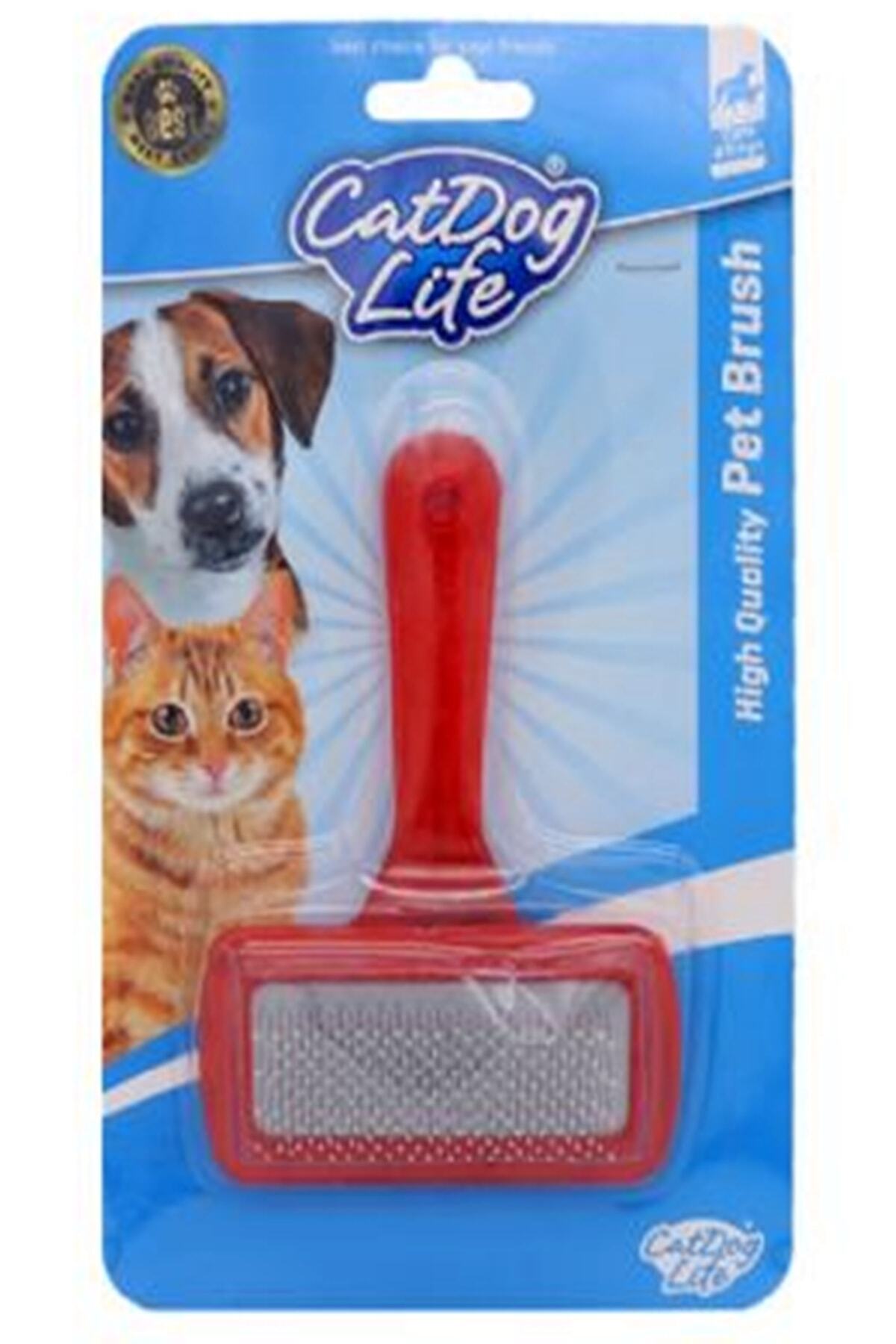 Catdoglife Cat/doglife Kedi Ve Köpekler Için Telli Fırça Fosforlu (kırmızı)