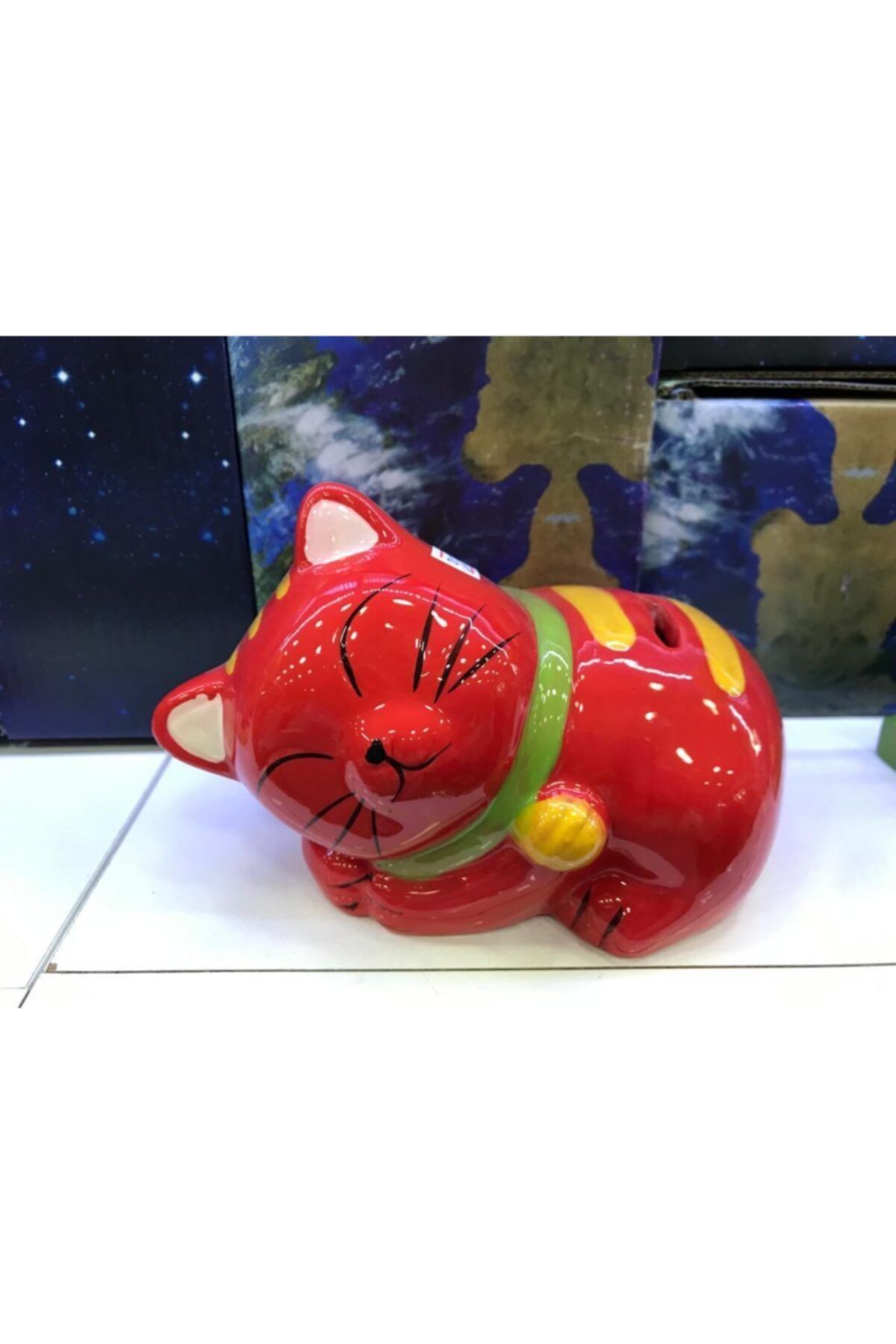 Maia Crafts Yılbaşı Kırmızı Sevimli Kedi Kumbara