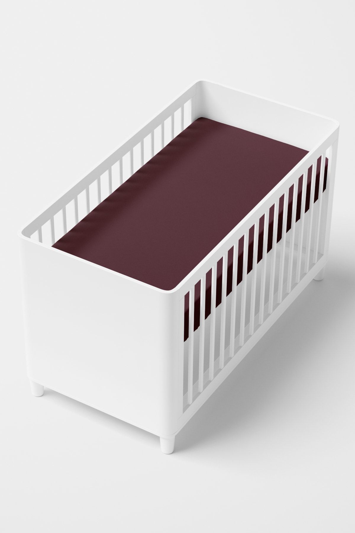 Wheeppo %100 Pamuk Poplin Lastikli Çarşaf - Bordo - 60x120