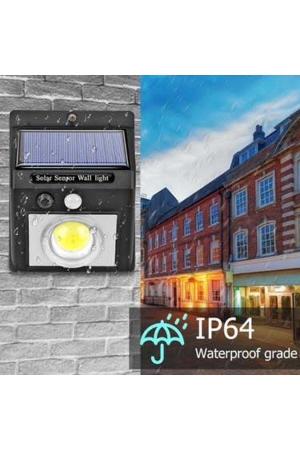Alışverişhanem Starmax Cob Solar Sensörlü 20 Ledli Güneş Enerjili Duvar Tipi Bahçe Lambası