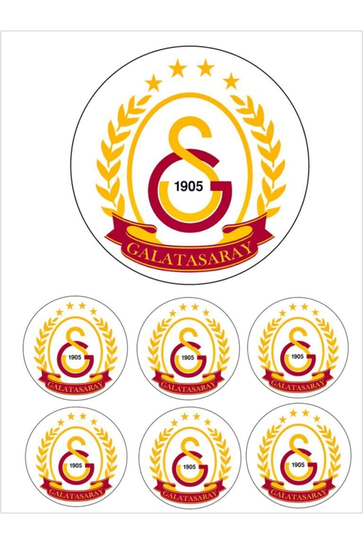 Pasta9 Yenilebilir Pasta Resmi Galatasaray Pirinç Kağıdından 6-8-10 Kişilik Pastaya Uygun 16 Cm