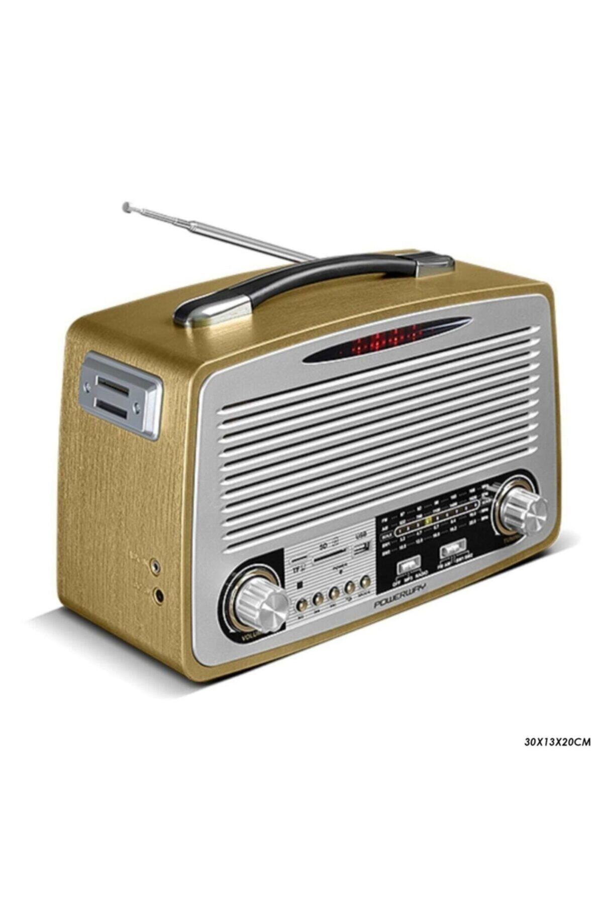 POWERWAY Radyo Nostalji Şarjlı Pilli Bt/usb/sd/aux/fm Nsj-07