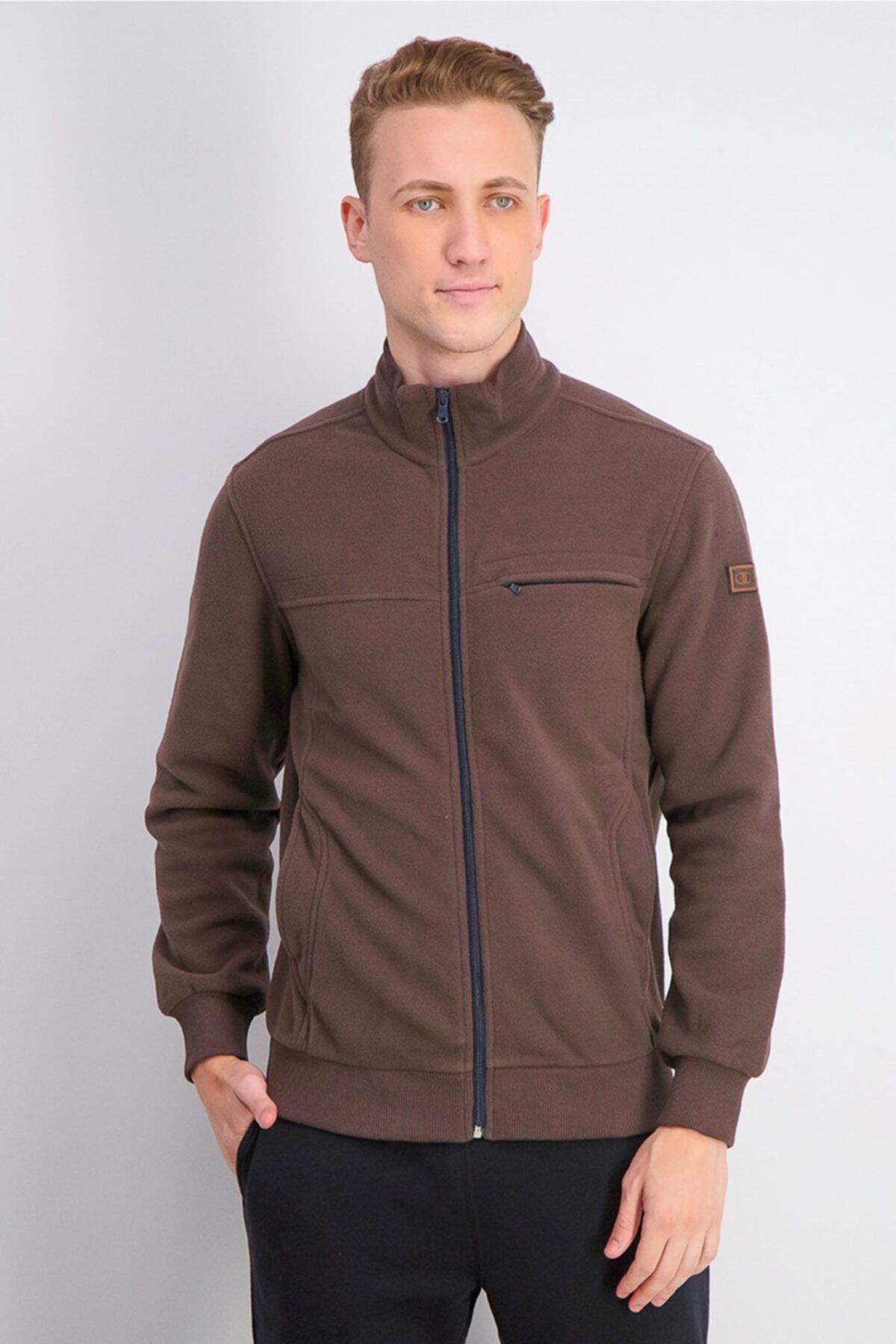 Champion Sweatshirt Full Zipper Jacket Kahverengi