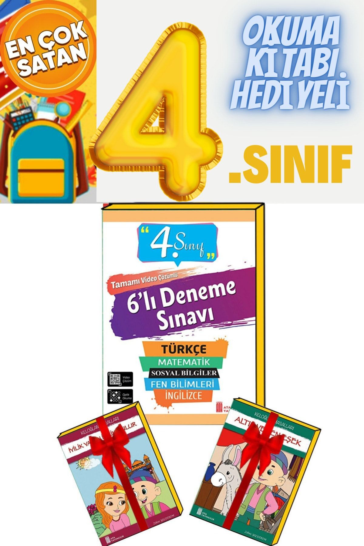 Ata Yayıncılık 4. Sınıf 6'lı Poşet Deneme Sınavı 3'lü Set
