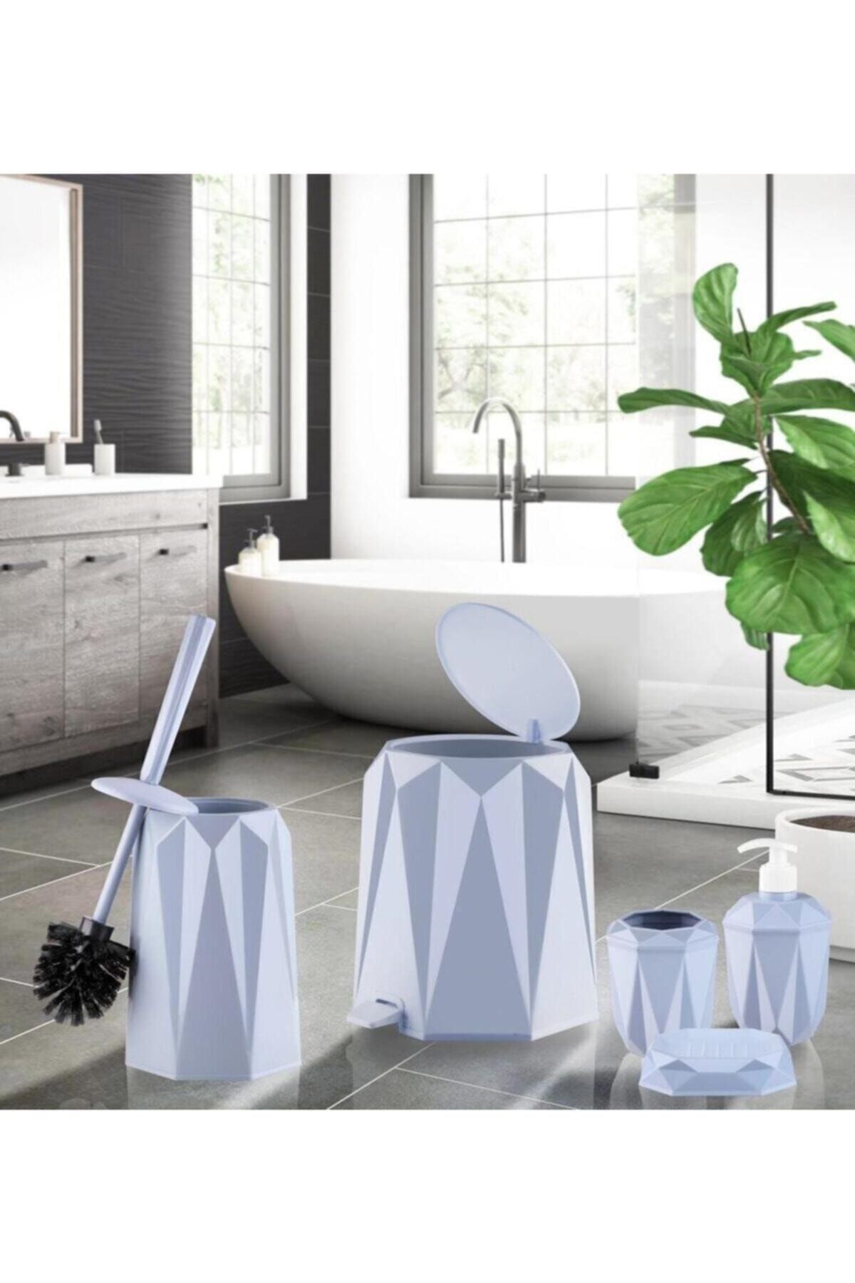 arslankaya plastik Ecocity Avm Mavi Vanity Banyo Takımı 5 'li