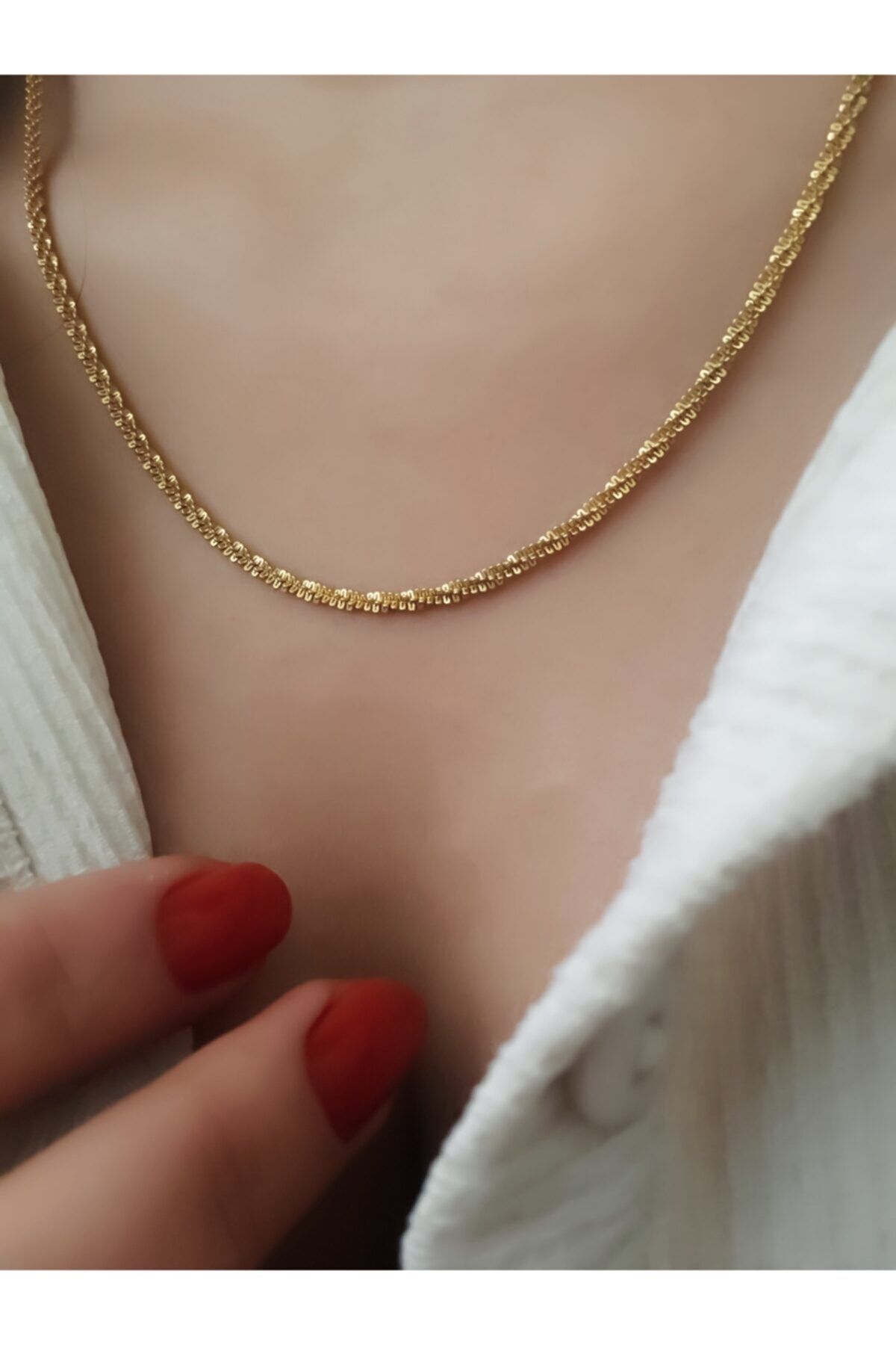 SERAMOR TAKI VE AKSESUAR Kadın Çelik Parlak Halat Zincir Kolye