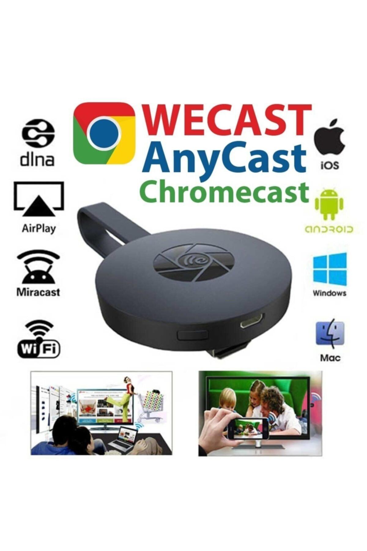 AldımGeldi Chromecast Tv Görüntü Ve Ses Aktarım 4k Hdmı Wifi Kablosu Adaptör