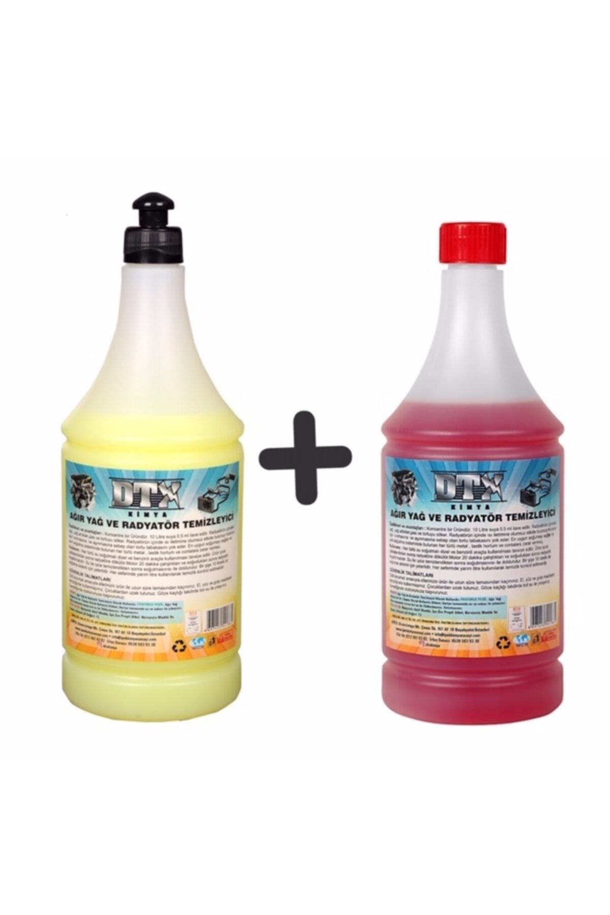 Dtx Kimya Ağır Yağ Sökücü Radyatör Temizleme Ilacı 1 Litre & Oto Radyatör Temizleme Sıvısı 1 Lt