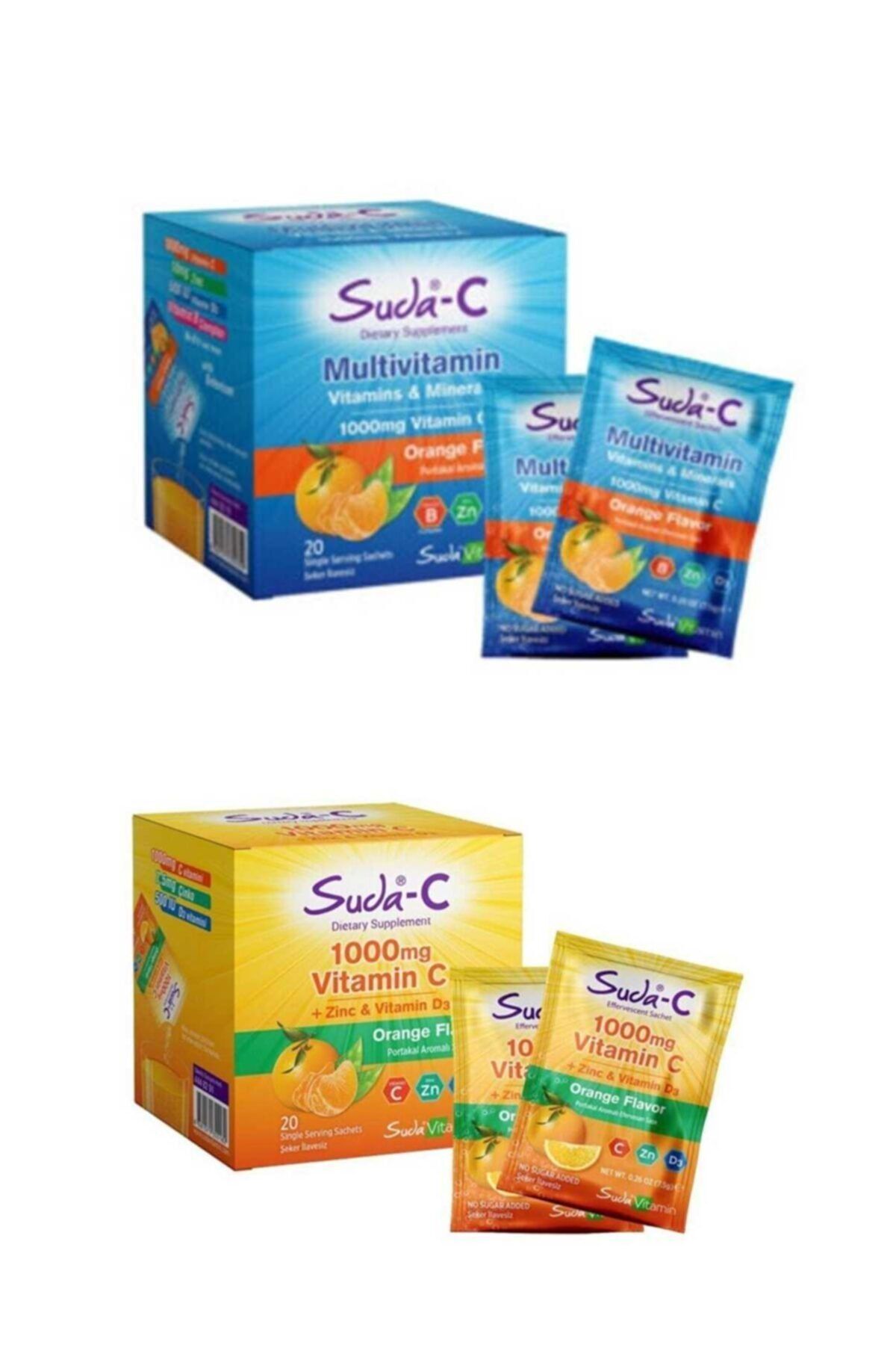 Bigjoy Sports Bigjoy Vitamins Suda-c Multivitamin 1000 Mg 20 Saşe Ve Vitamin C 1000 Mg Zinc Ve Vitamin D3 20 Şase