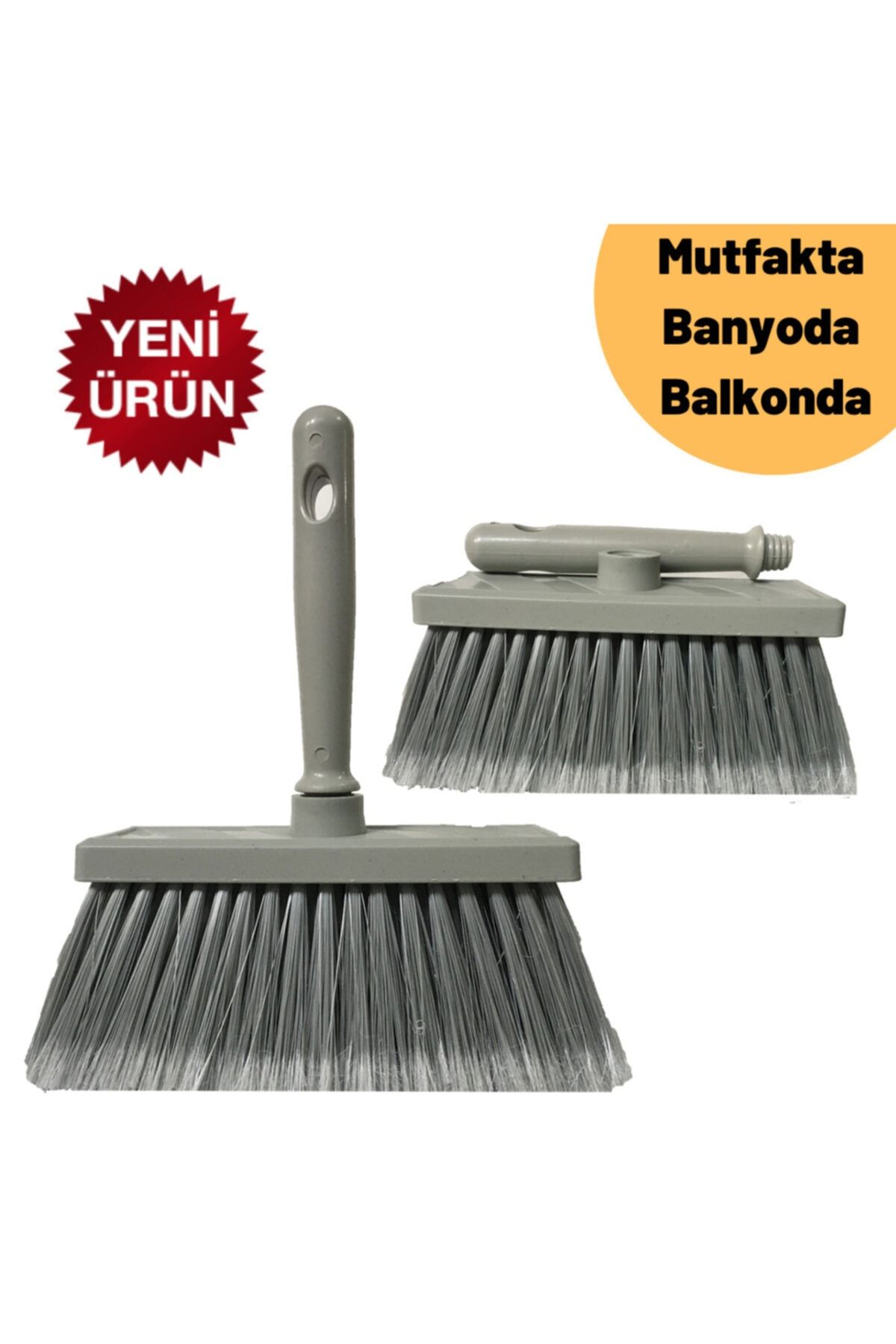 Palifix Minik Saplı Çok Amaçlı Pratik Temizlik Fırçası Banyo Mutfak Balkon Süpürgesi