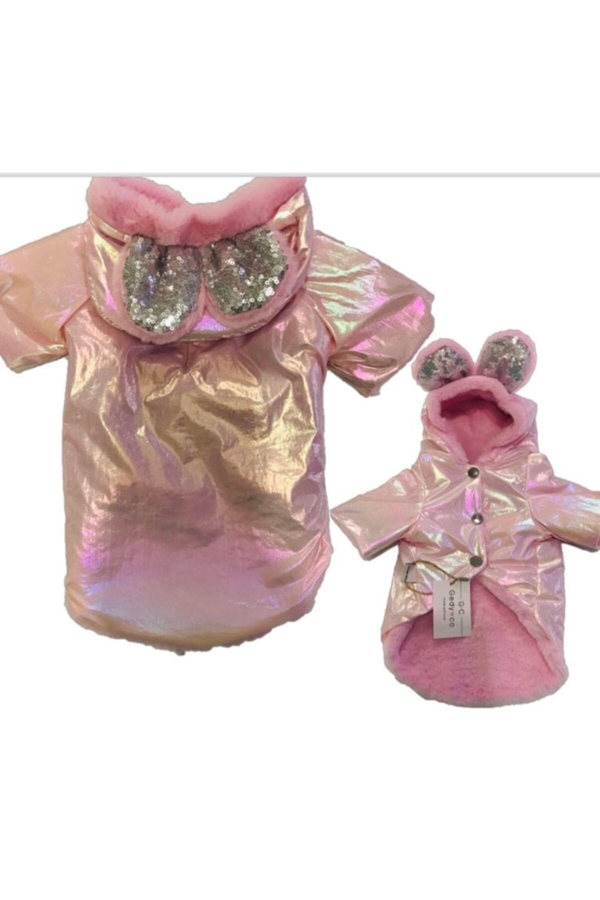 GedyCo Şirin Kulaklı Köpek Montu Pembe