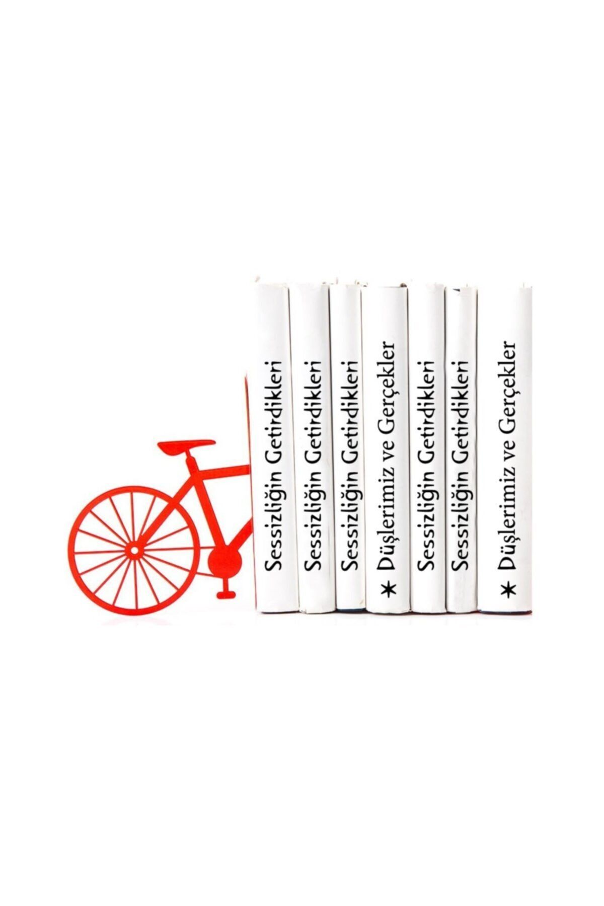 Simge Yapı Dekorasyon Kırmızı Bisiklet Figürlü Metal Kitap Tutucu Kırmızı- Kitap Desteği (takım Değildir)