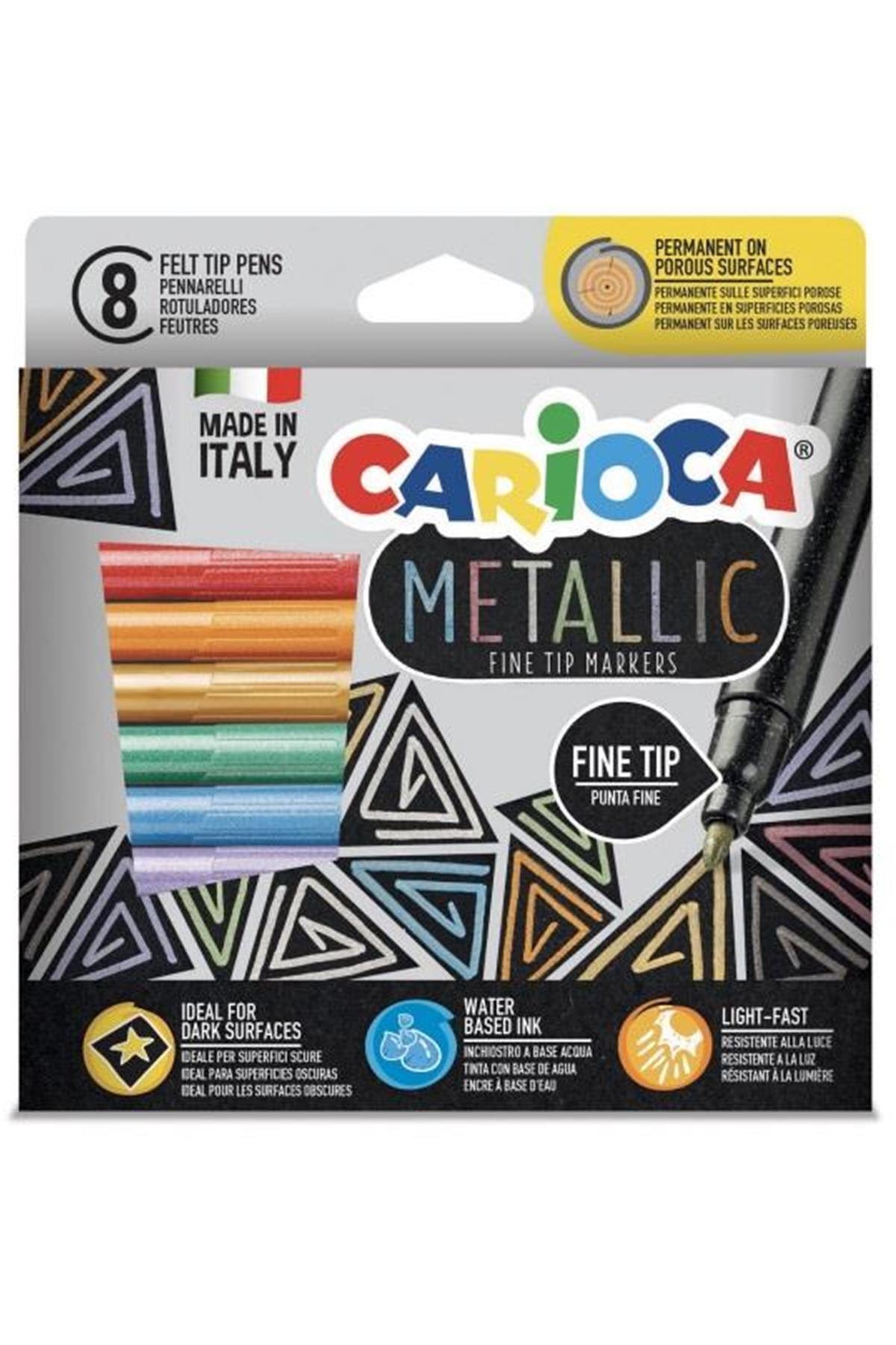 CARIOCA Marka: Carioca 8 Renk Metalik Keçeli Kalem 43162 Kategori: Kuru Boya Kalemi