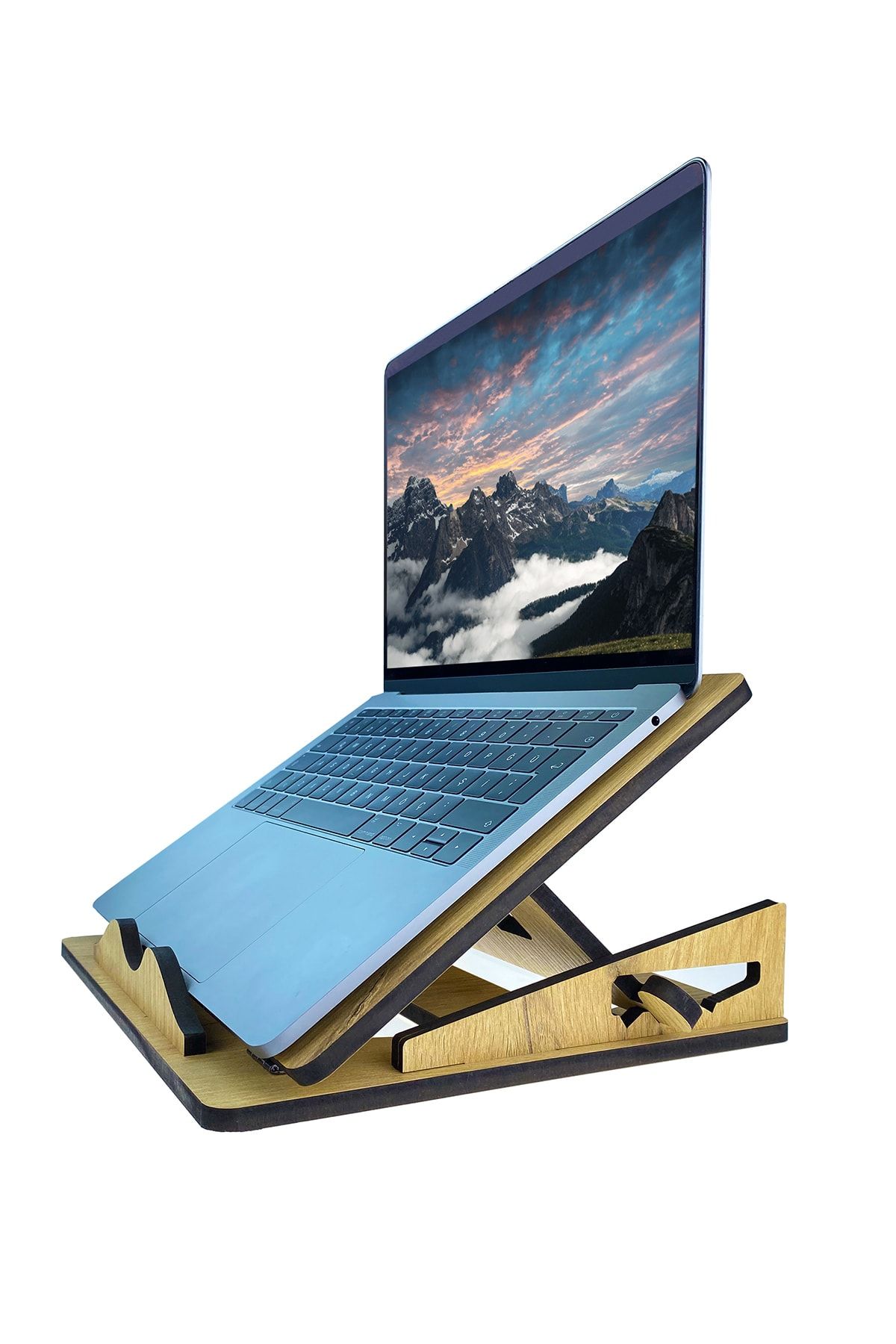 Vigo Wood Ahşap Yükseklik Eğim Ayarlanabilir Taşınabilir Laptop Standı, Notebook Laptop Yükseltici Sehpası