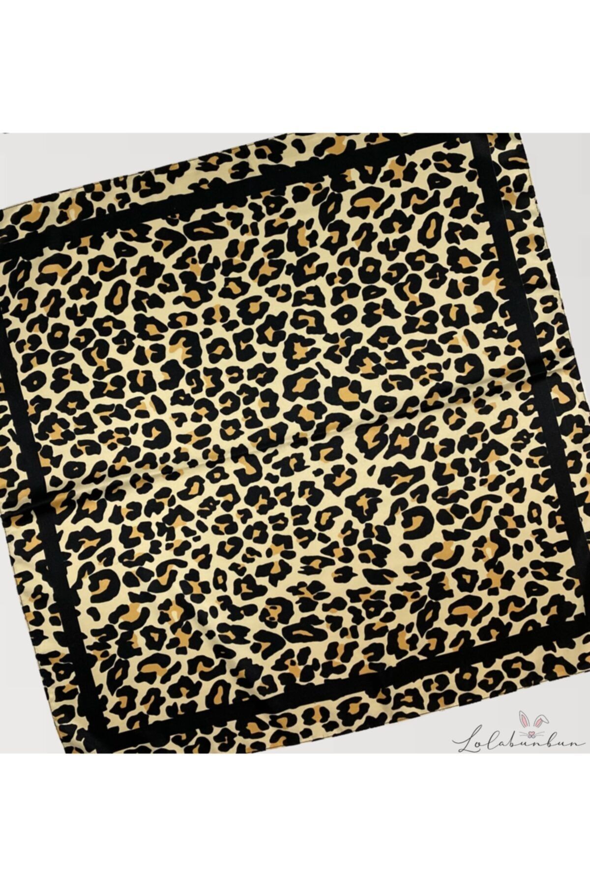 LolaBunBun Kadın Fular Sarı Leopar Desenli