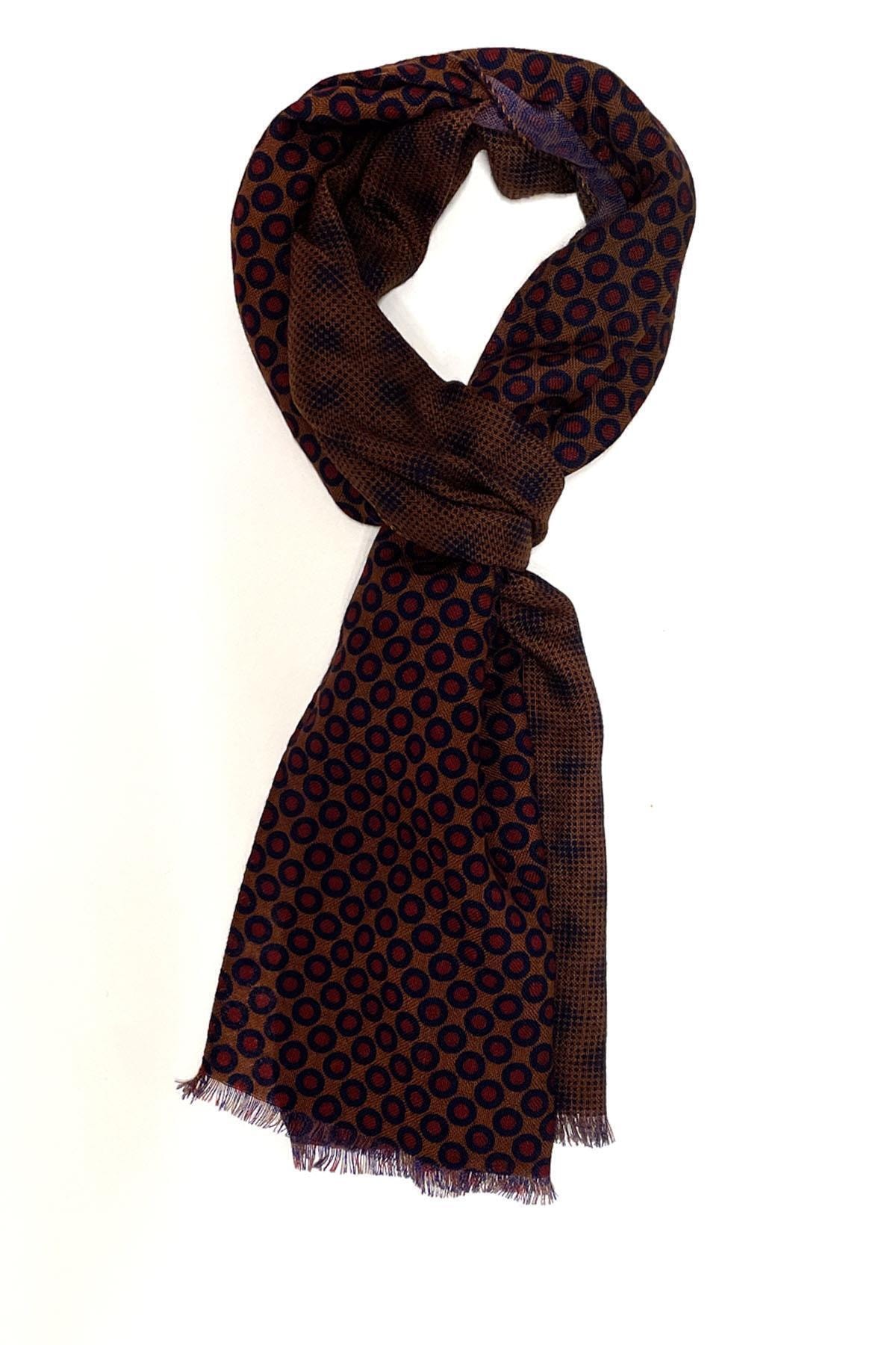 Kravatkolik Kleberson Style Kahverengi Yün Erkek Kaşkol K371