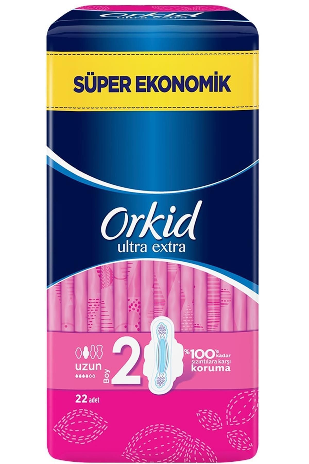 Orkid Ultra Uzun (boy 2) Kanatlı Hijyenik Ped 22 Ped