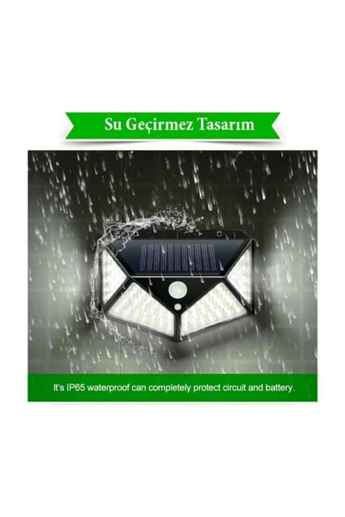 SGE TEKNOLOJİ Siyah Solar Güneş Enerjili Hareket Sensörlü 4 Taraflı Bahçe Garaj Ev Aydınlatma Lambas
