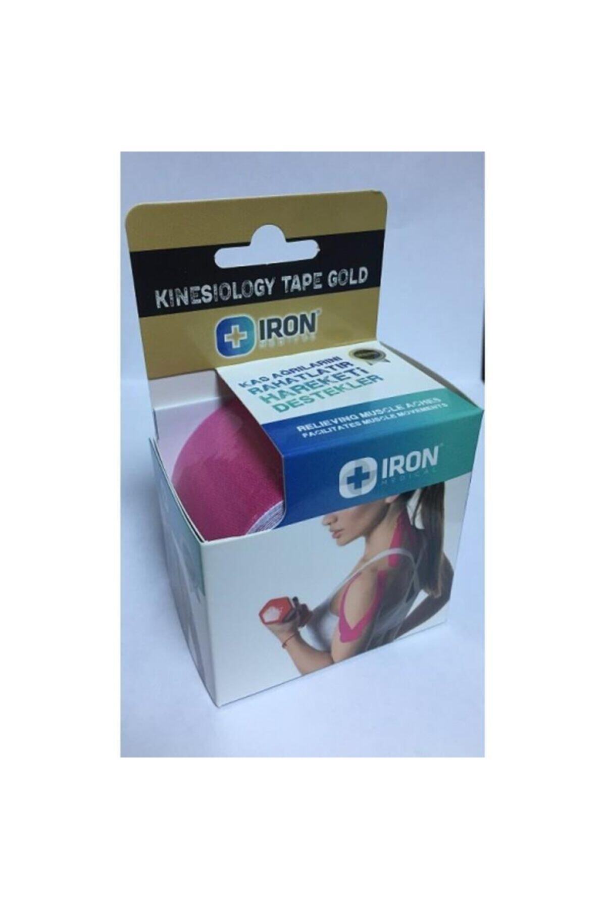 IRON Kinesiology Tape Gold 5cm X 5 M Ağrı Bandı Pembe