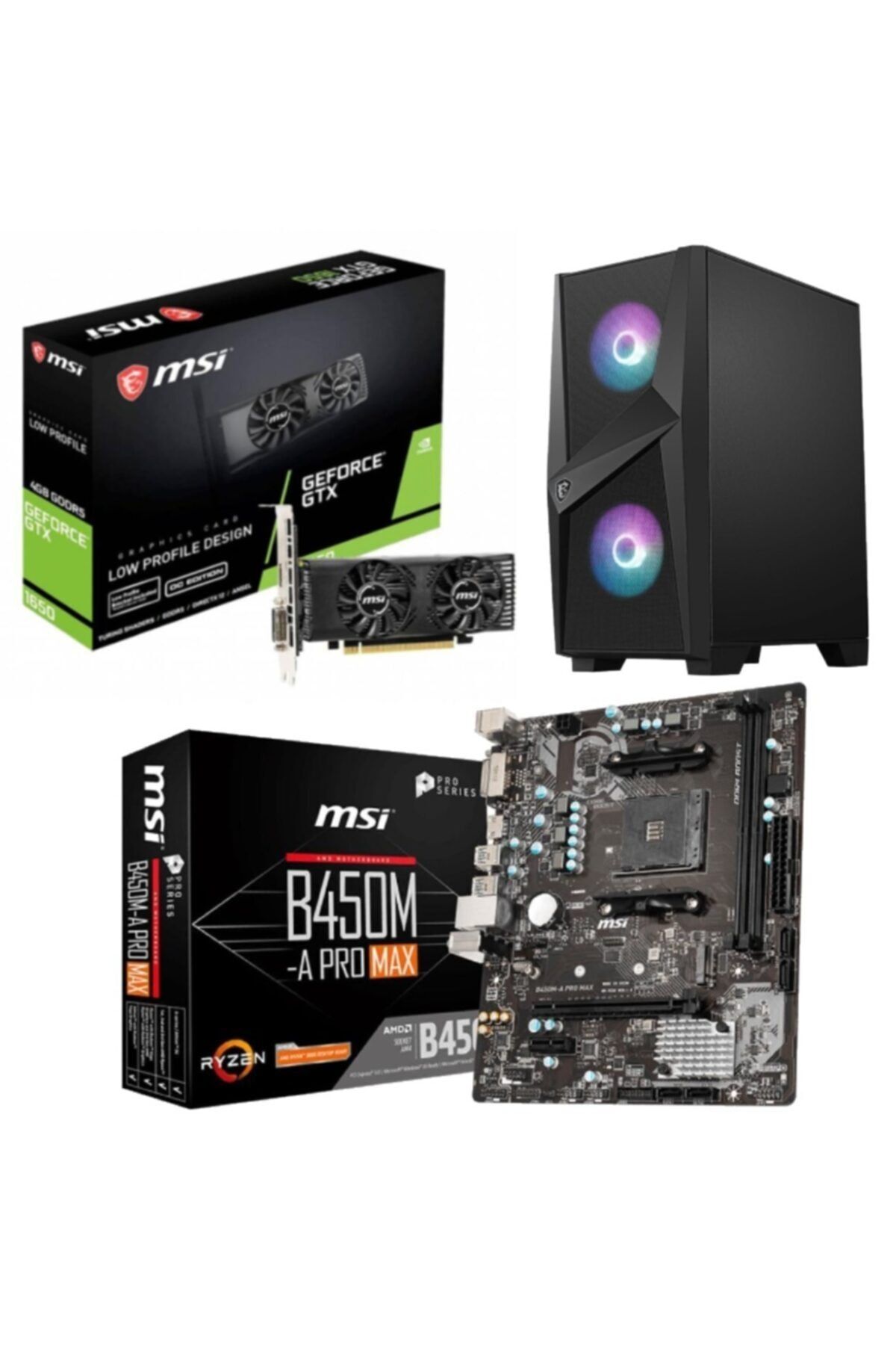 MSI Gtx1650 4gtlpoc B450m-a Pro Max Mag Forge 100r