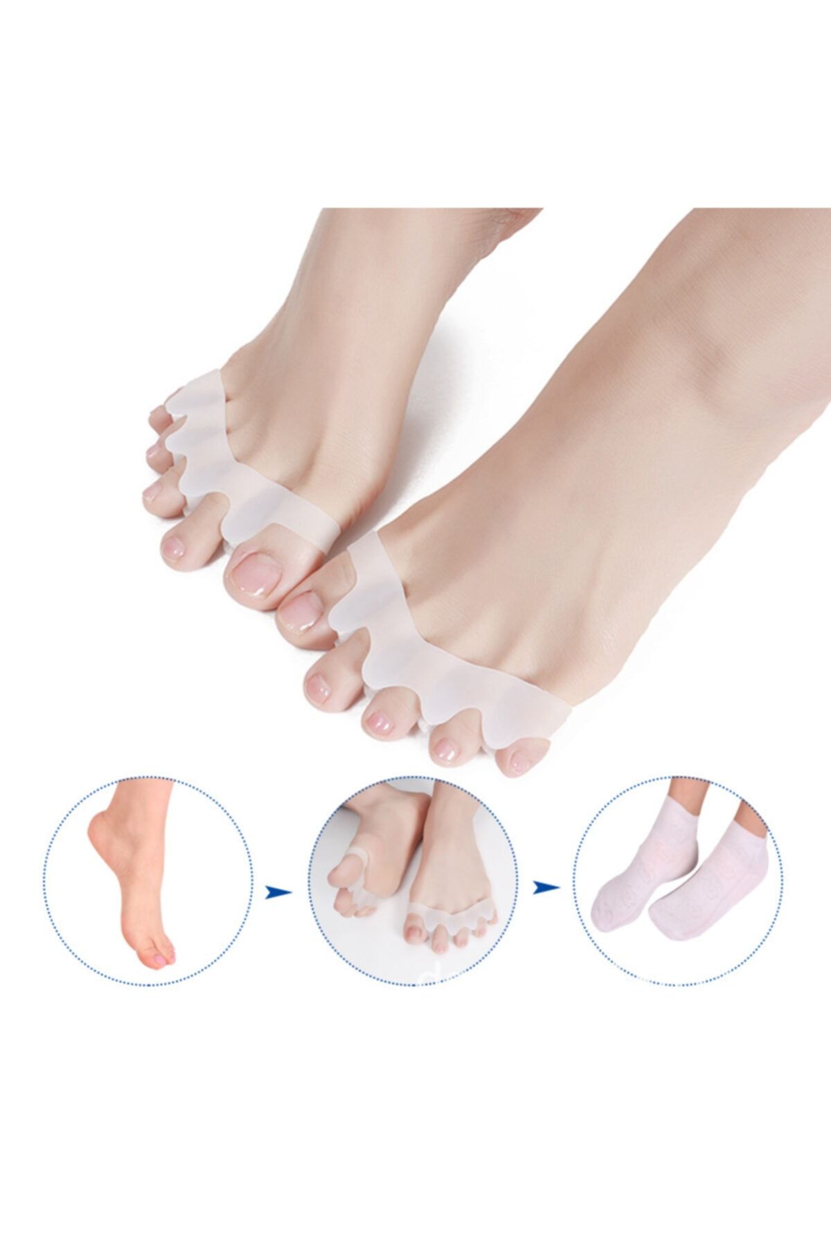 KaktüsKedi Valgus 5 Parmak Ayırıcı Silikon 711555 6 Lı Paket