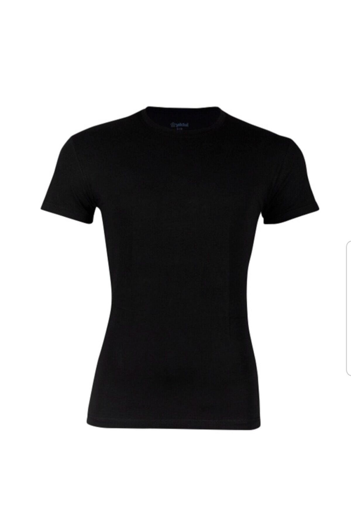 YILDIZ Erkek Siyah Likralı Kısa Kollu T-Shirt 91