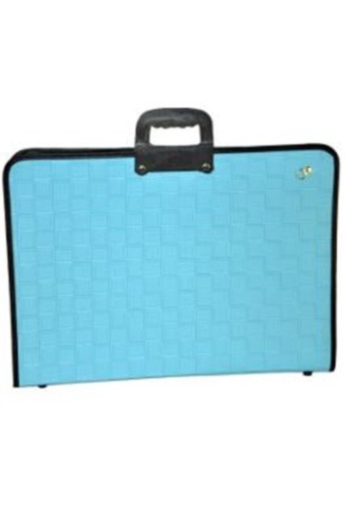Bafix Teknik Resim Çantası (fermuarlı) Askılı Lüks Deri 38x55cm Turkuaz Bfx3555lkst