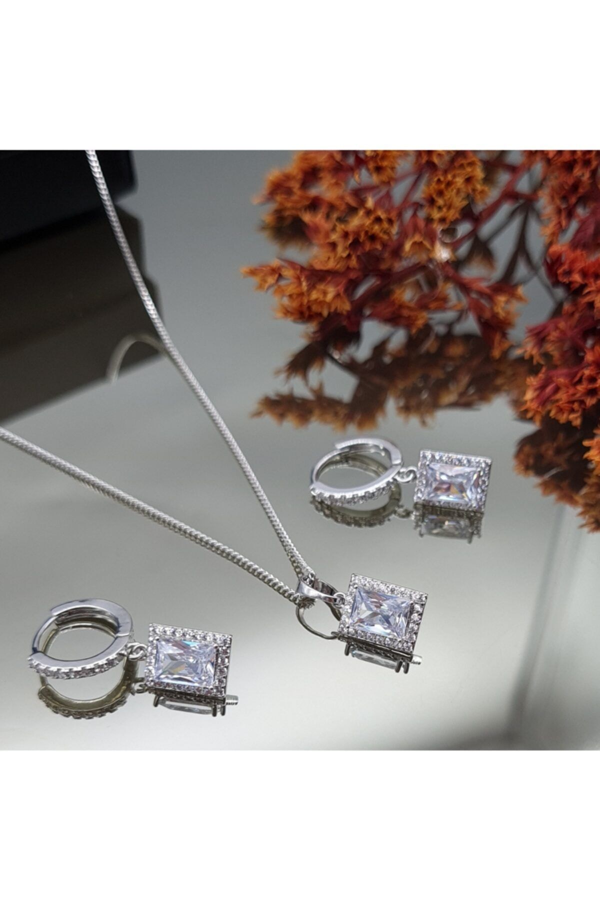 Grande Store Zirkon Taşlı Baget Silver Takım