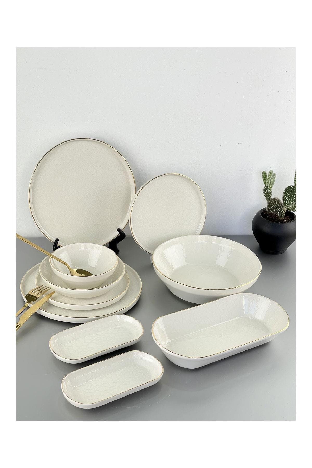 Glore Lüx Porselen Vella 28 Parça Yemek Takımı