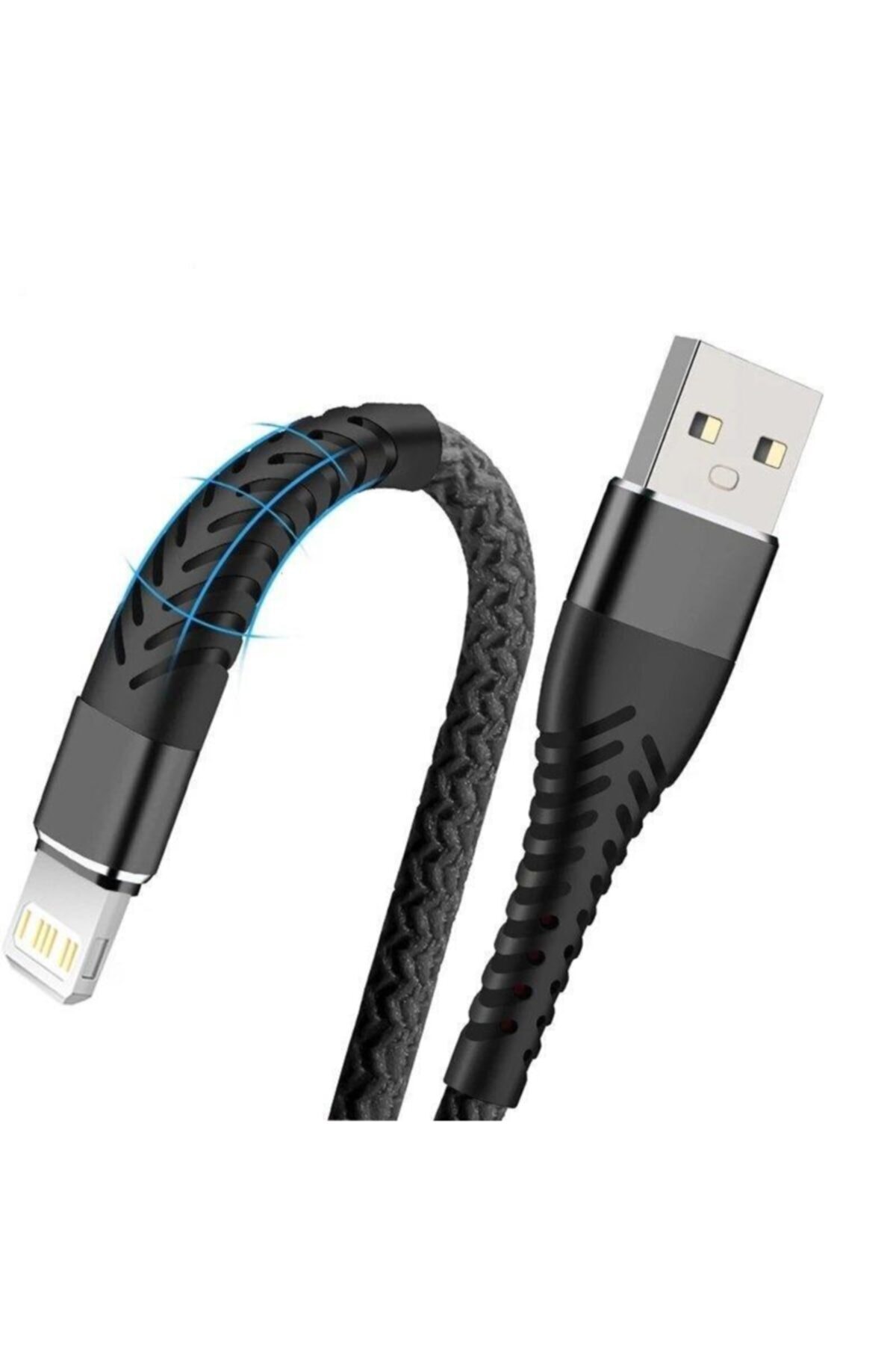 HİQONİC Iphone 7 8 Plus X 11 12 Pro Uyumlu Lightning Şarj Aleti Cihazı Kablosu Örgü Hızlı Şarj Kablo