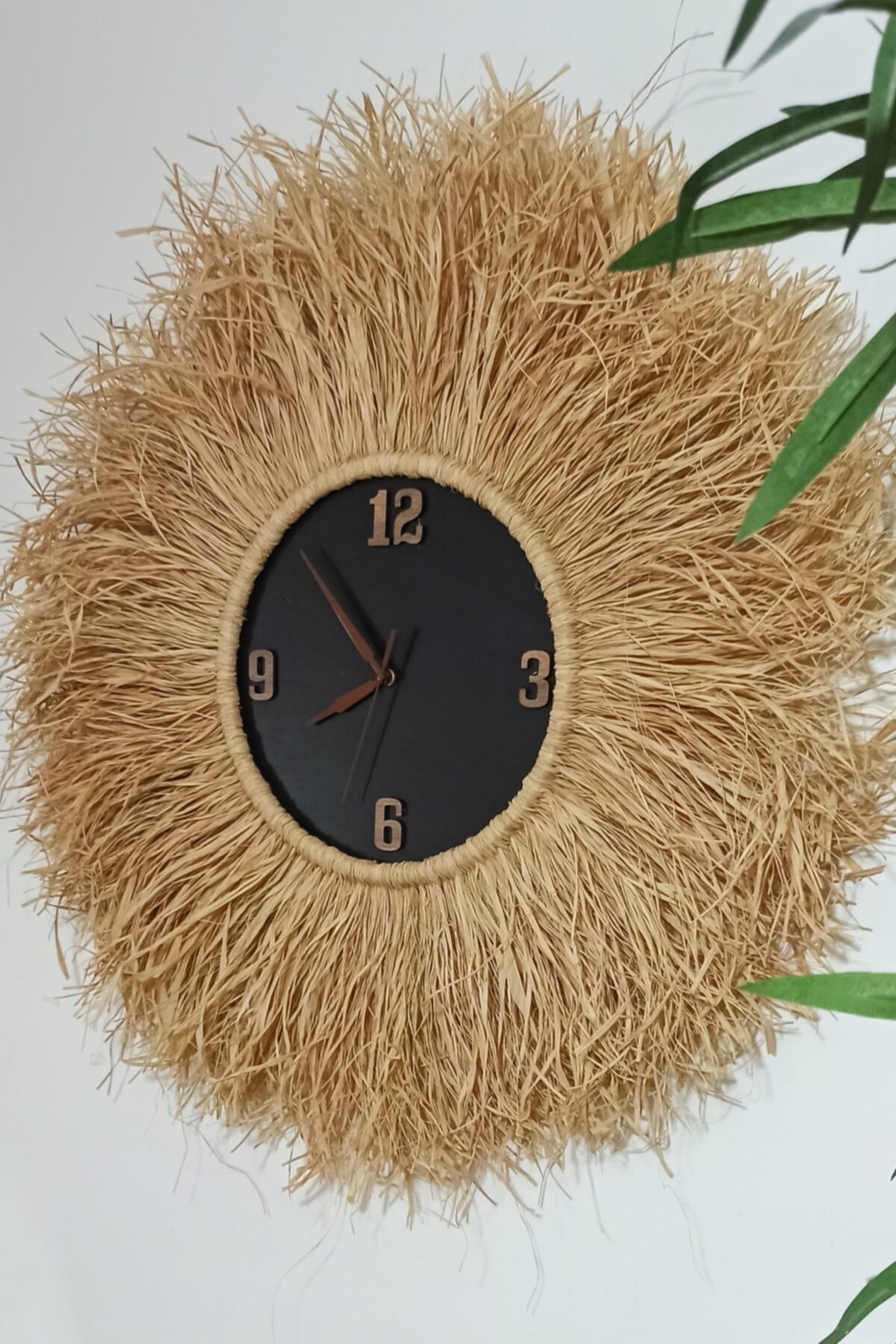 Bubihome Tasarım Duvar Saati Hasır 65 Cm