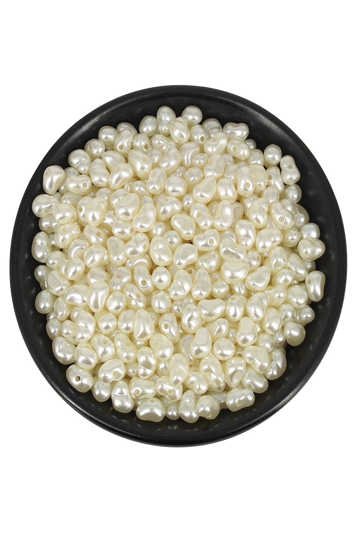 Selvi Konsept Plastik Formsuz Şekilsiz Lüx Inci Takı Boncuğu Krem Renk 6x9 Mm 50 Gr
