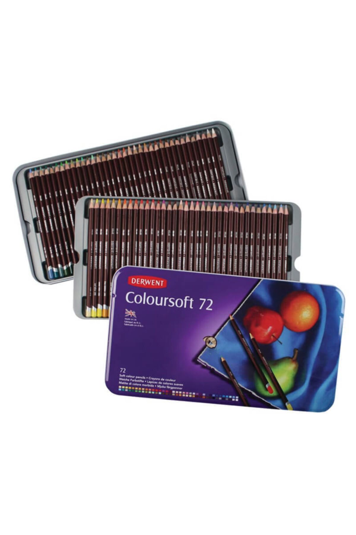 Derwent 701029 Coloursoft 72 Li Teneke Kutu