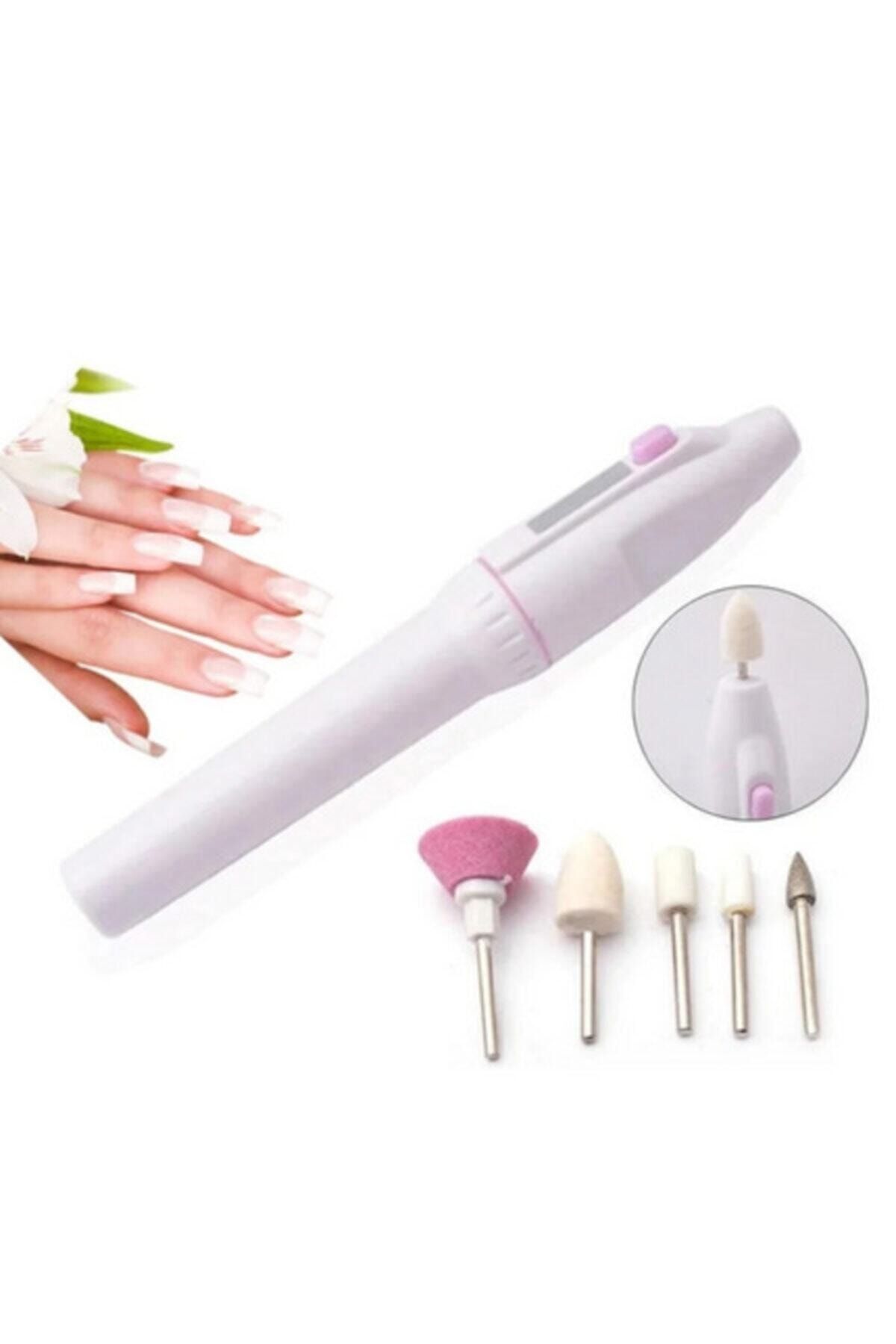 06 KAYRA STORE Manikür Pedikür Cihazı, Taşınabilir, Pilli, 5 Başlıklı Manikür Pedikür Cihazı