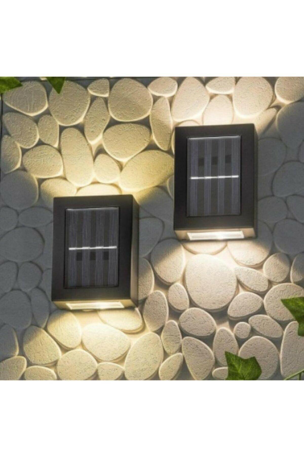 OZCMAX Yeni Model Solar Çift Taraflı Duvar Lambası Güneş Enerjili Aydınlatma Dekorasyon Aplik Işık 2 Adet