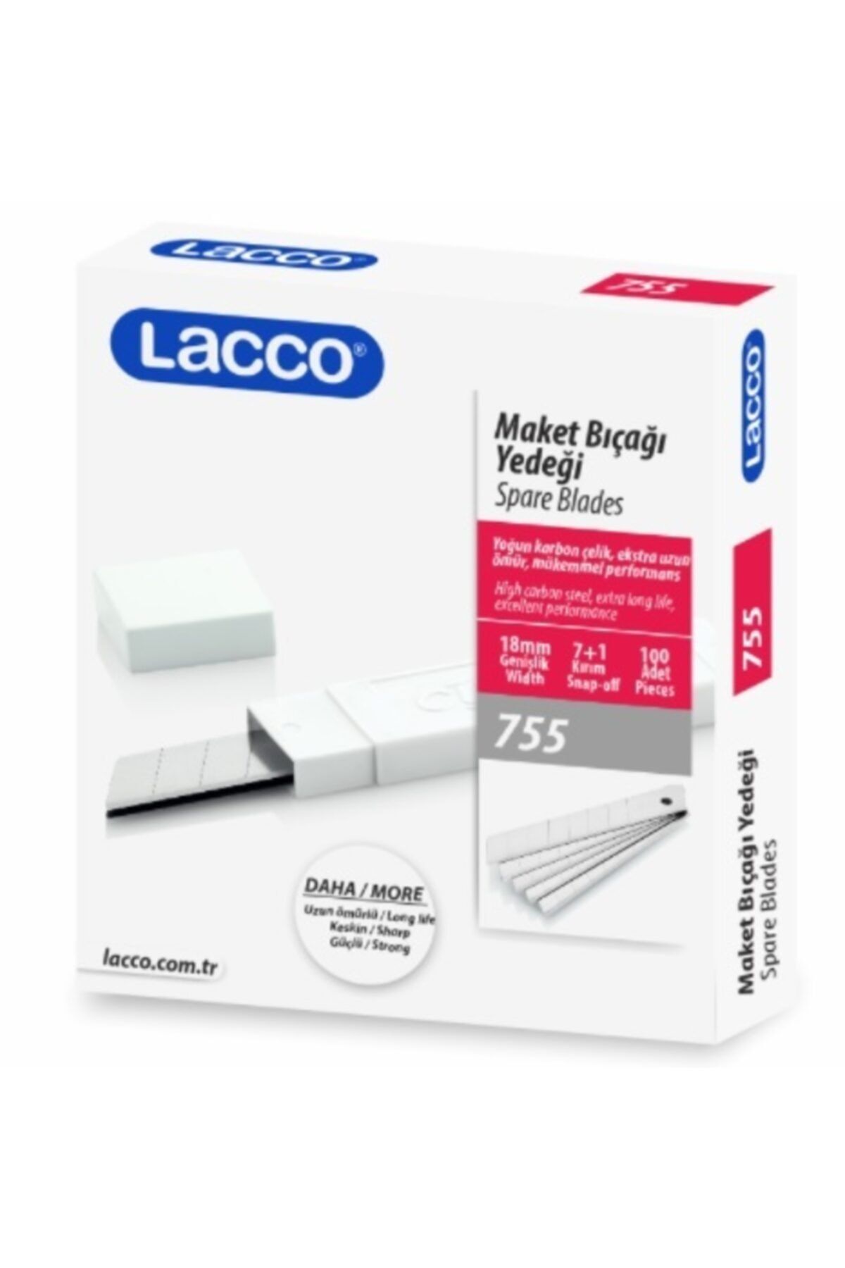 Lacco 755 Maket Bıçağı Yedeği 18 mm 100'lü