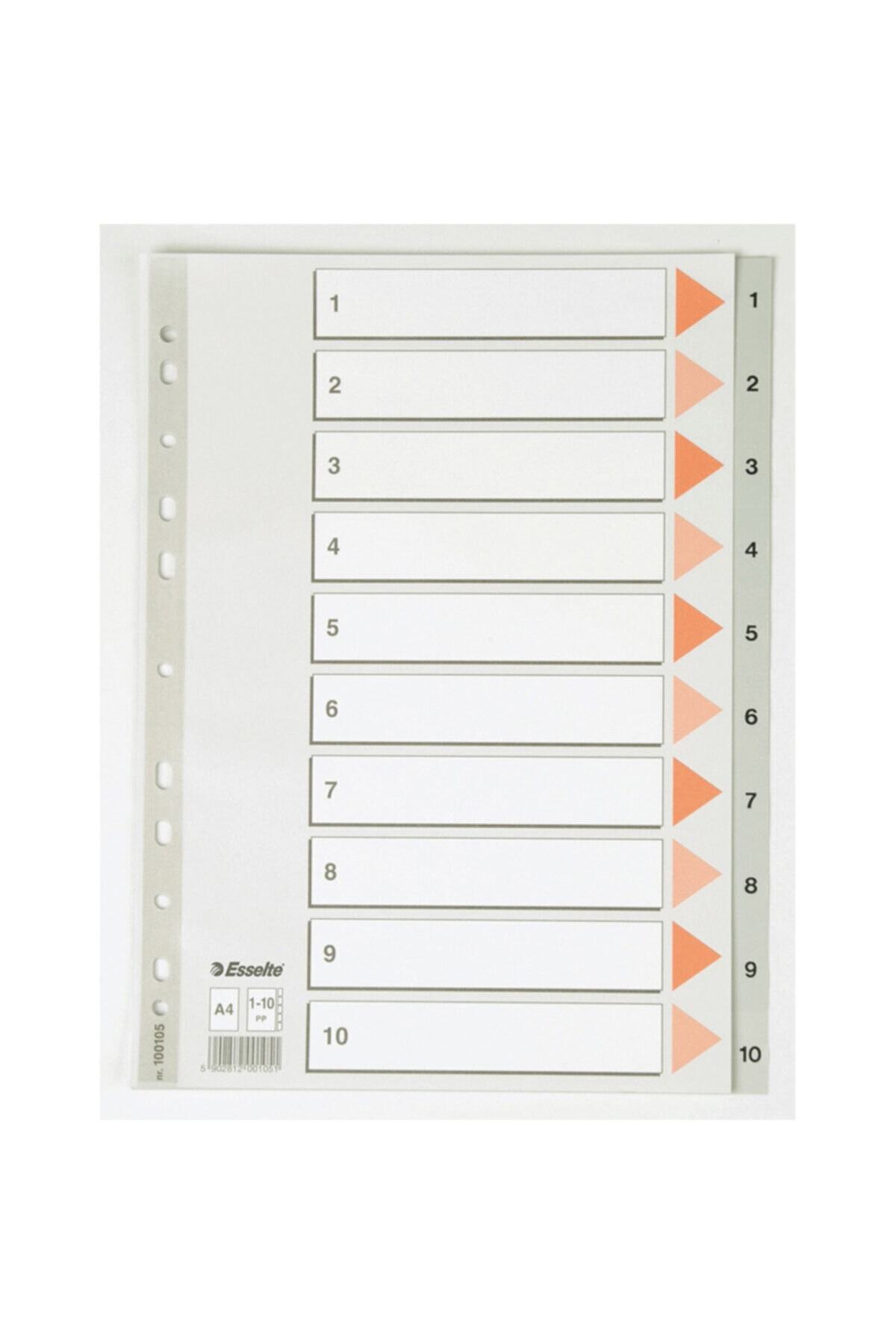 Esselte 100105 Seperatör A4 1-10 Rakam Gri
