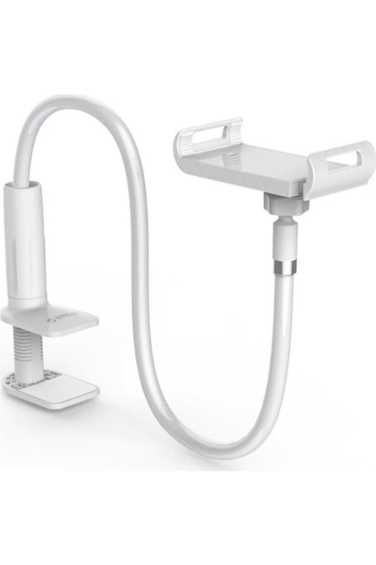 Wonderlust Sıkıştırmalı Masaüstü Telefon Ve Tablet Tutucu 360° Flexible 74 Cm Beyaz