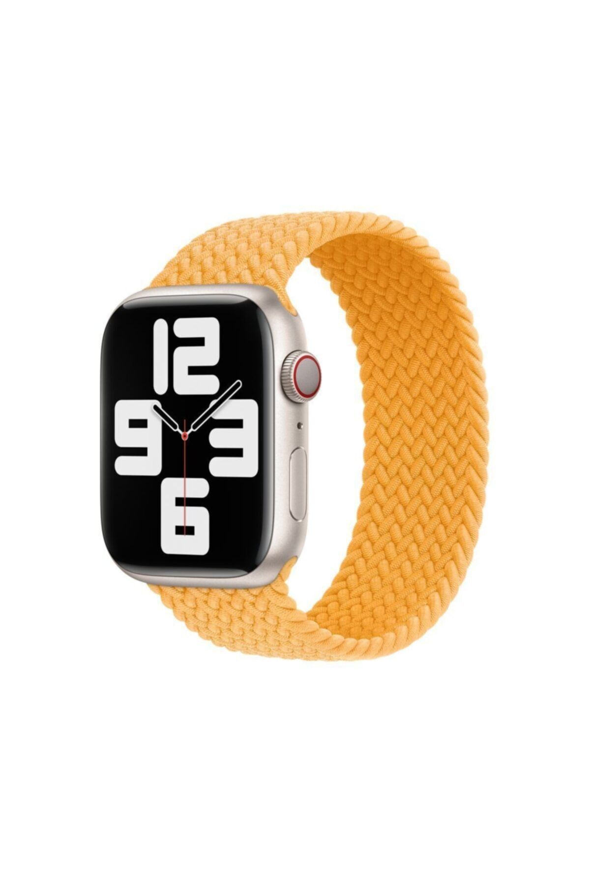 Hayal Kılıf Turuncu Mısır Apple Watch 1-2-3-4-5-6-7-se Uyumlu Solo Örgü Loop Kordon 38-40mm Small Beden