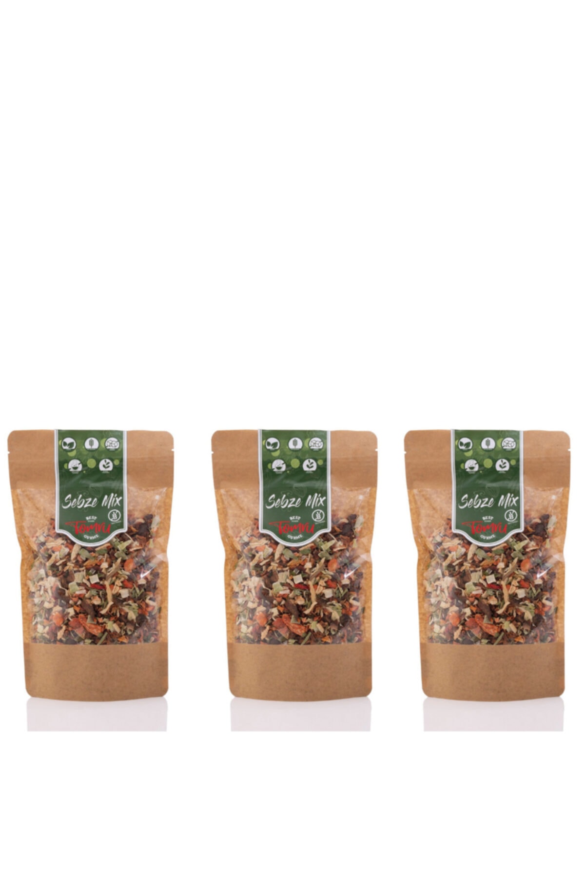 tomrufoods Kurutulmuş Sebze Karışımı Seti 3x200 gr